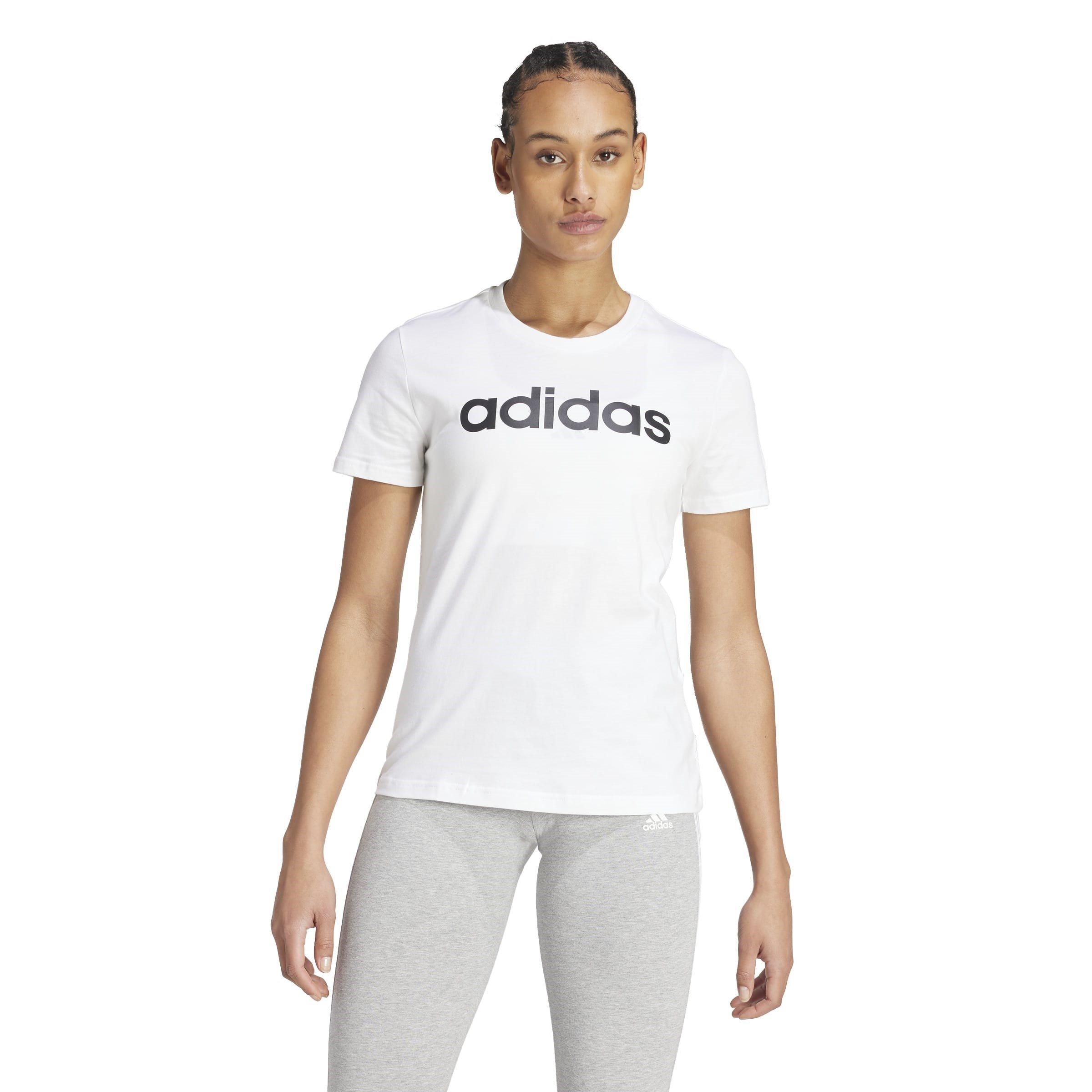 White/Black - adidas - Essentials Slim Logo Womens T Shirt - 2