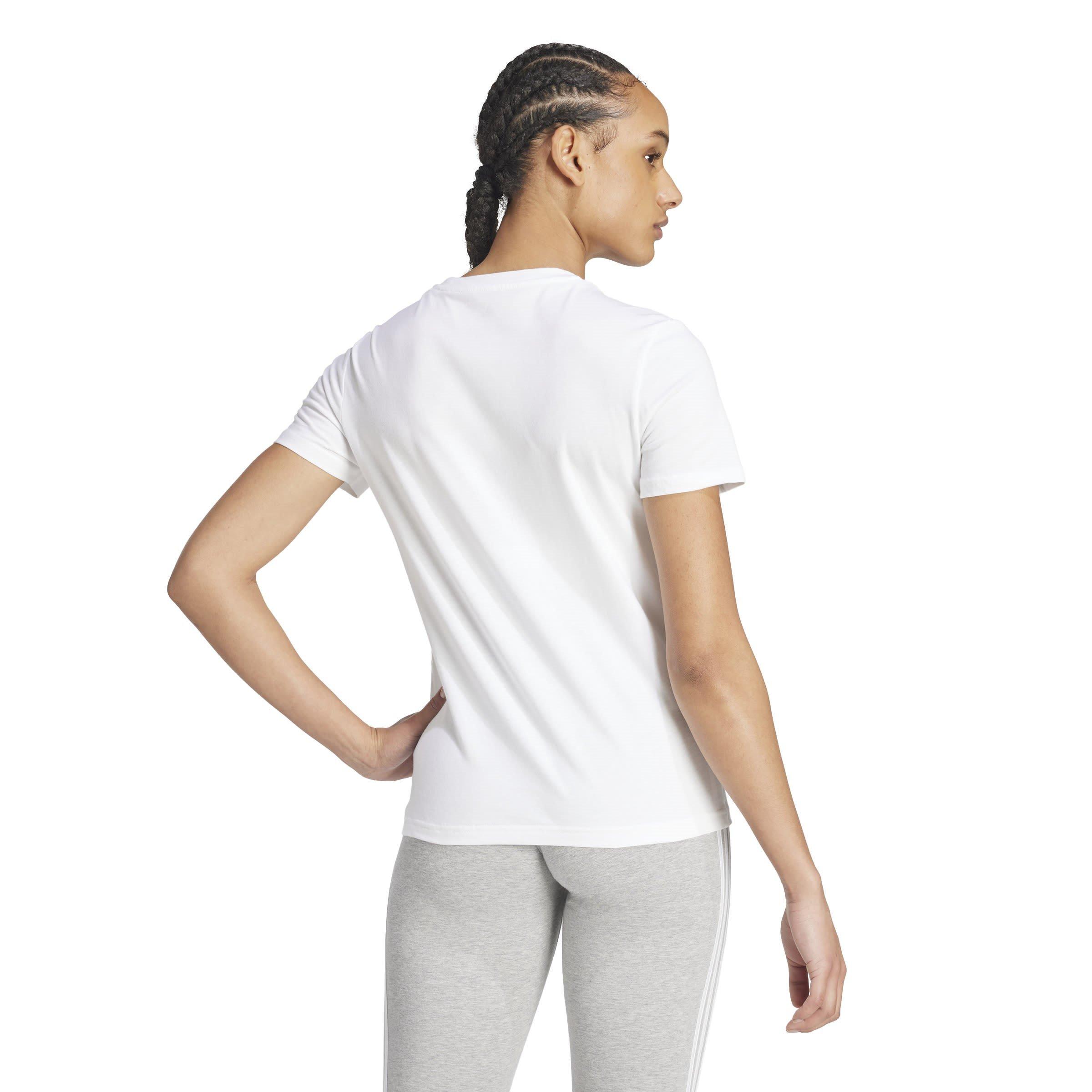 White/Black - adidas - Essentials Slim Logo Womens T Shirt - 3