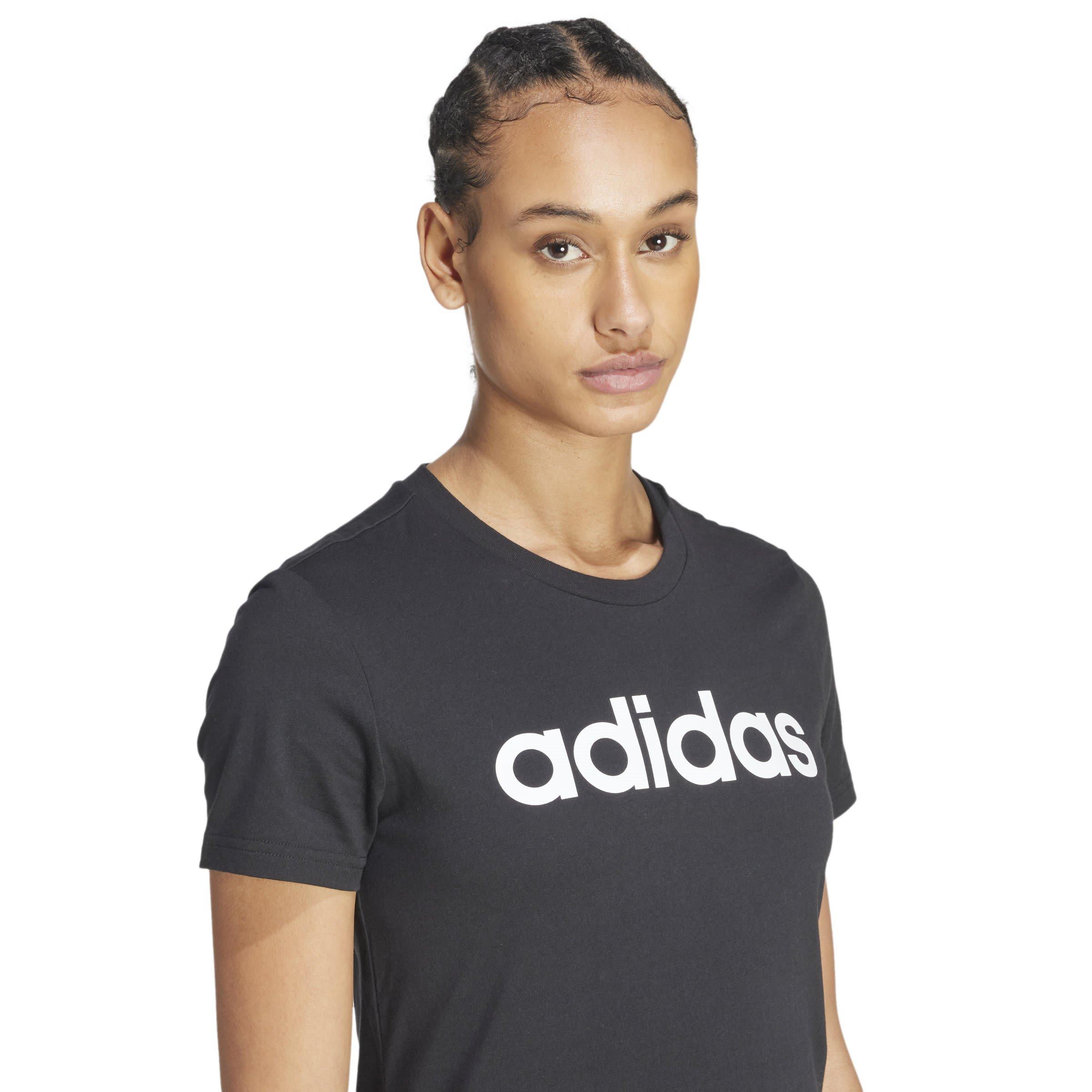 Black/White - adidas - Essentials Slim Logo Womens T Shirt - 6