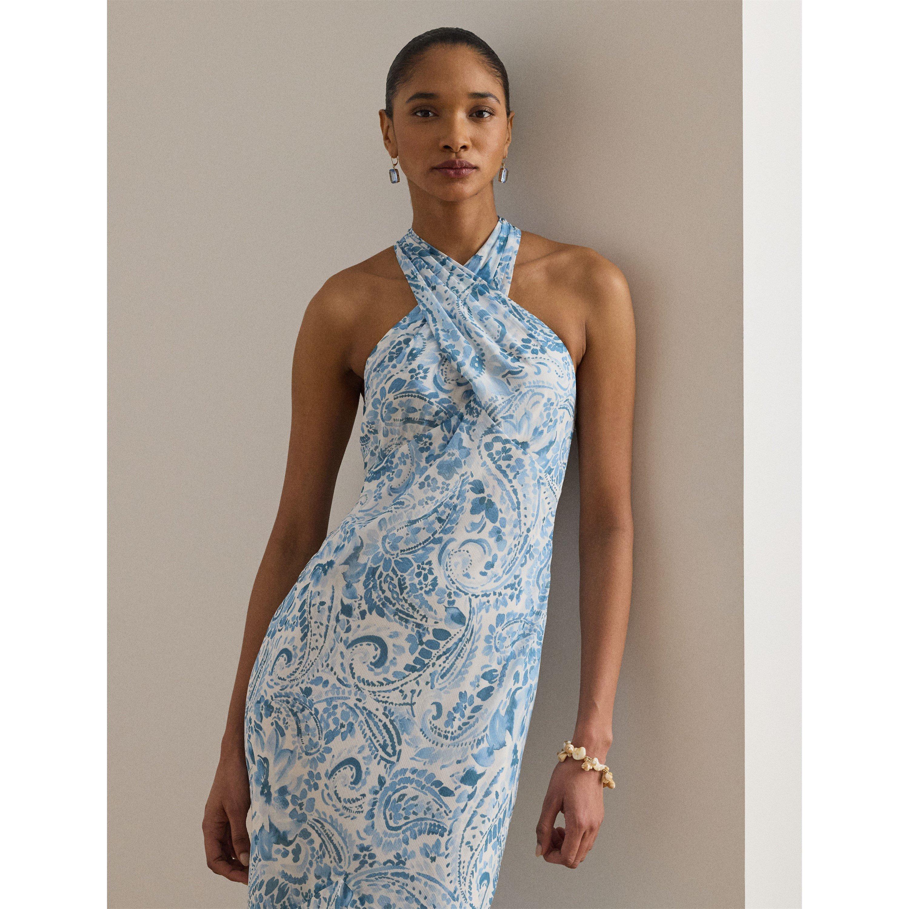 WHITE/BLUE - Lauren by Ralph Lauren - Women's Ball Gown - 2