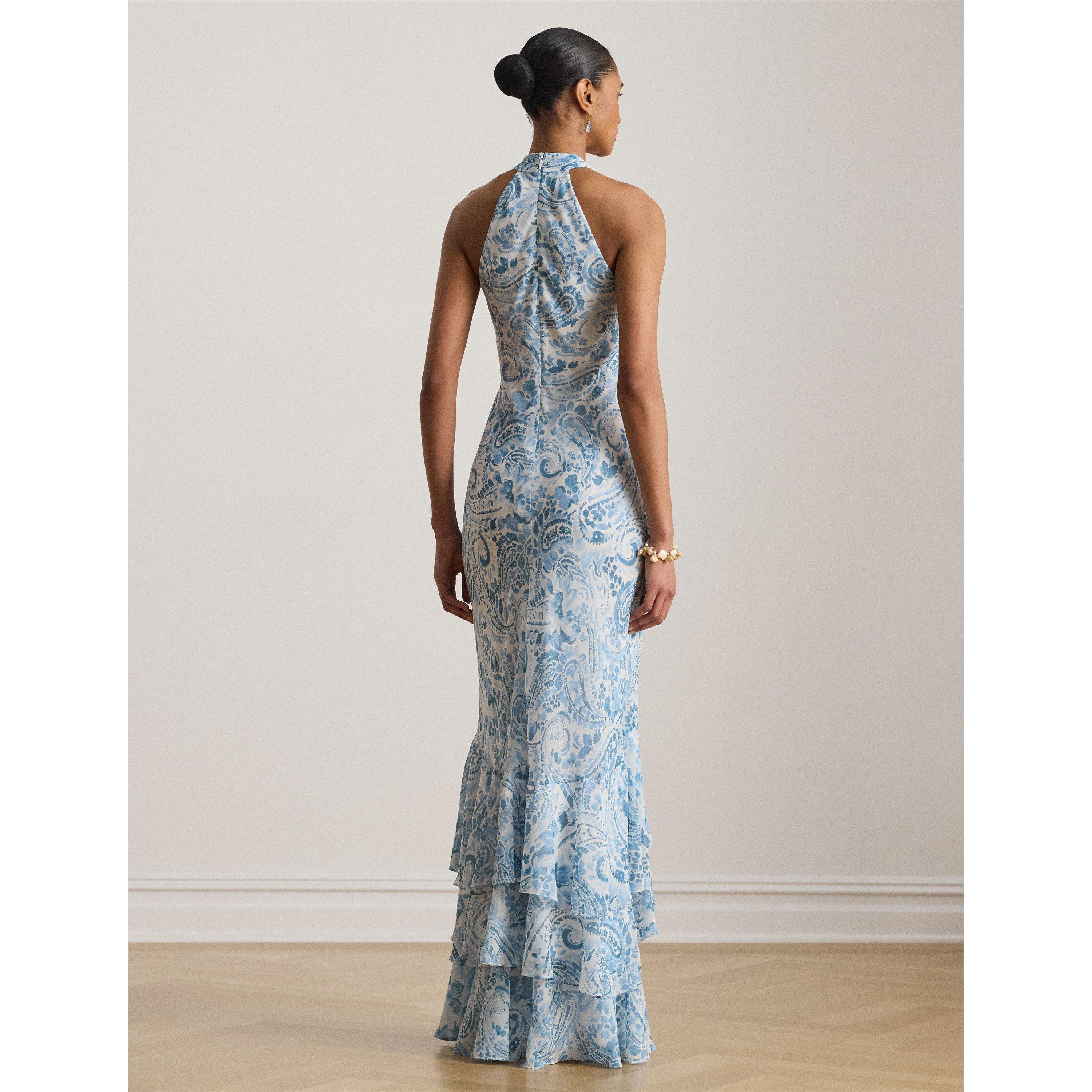 WHITE/BLUE - Lauren by Ralph Lauren - Women's Ball Gown - 3