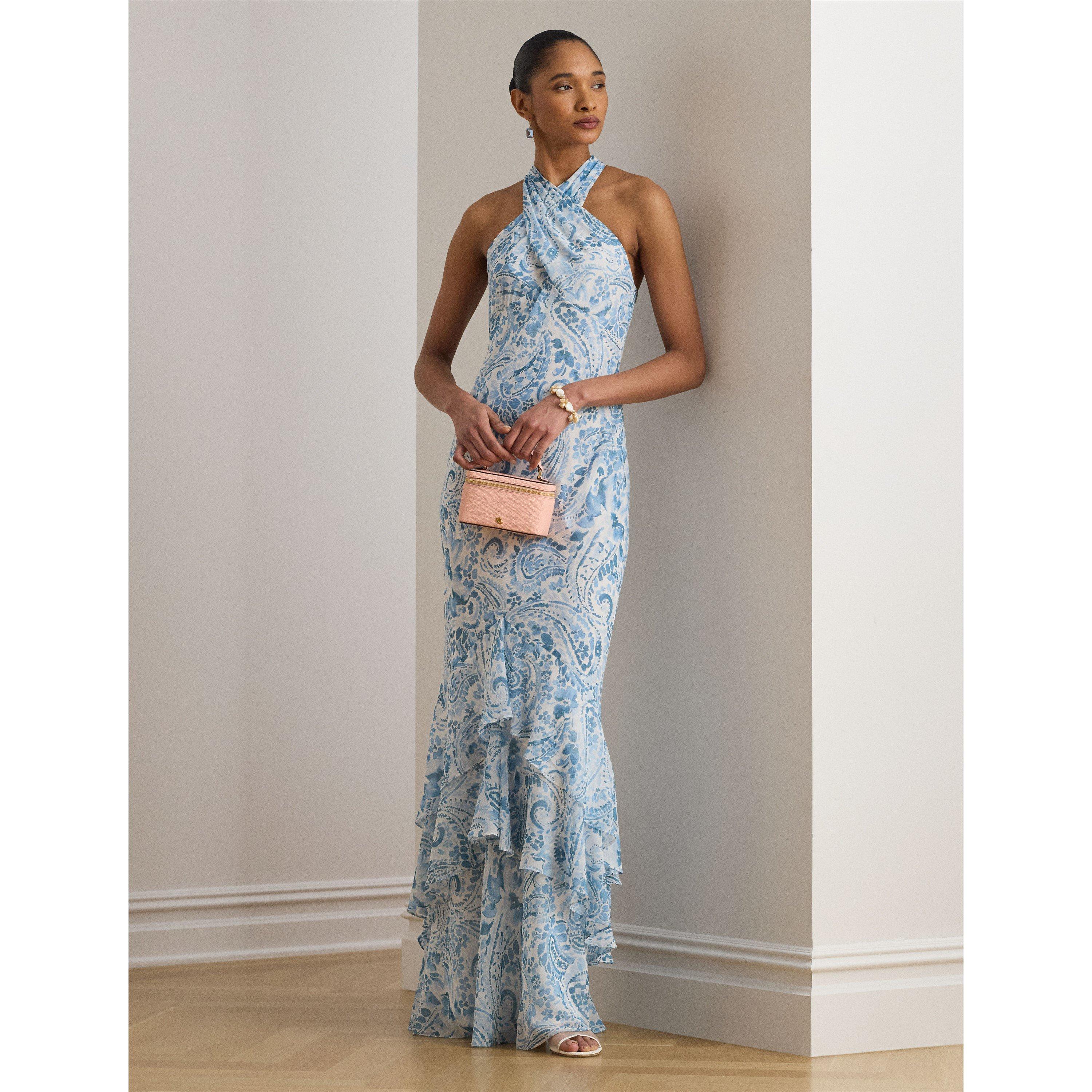 WHITE/BLUE - Lauren by Ralph Lauren - Women's Ball Gown - 5