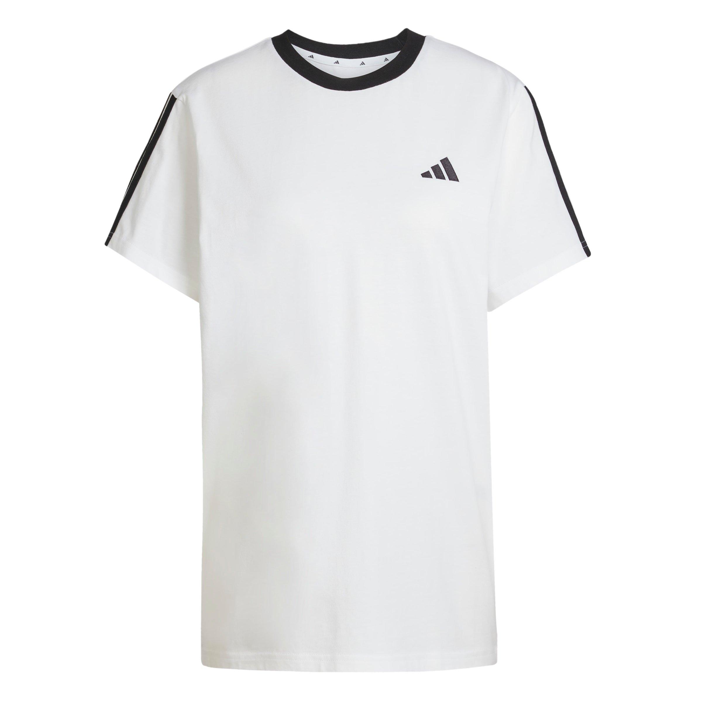 White/Black - adidas - Essentials 3 Stripe T-Shirt Womens - 1