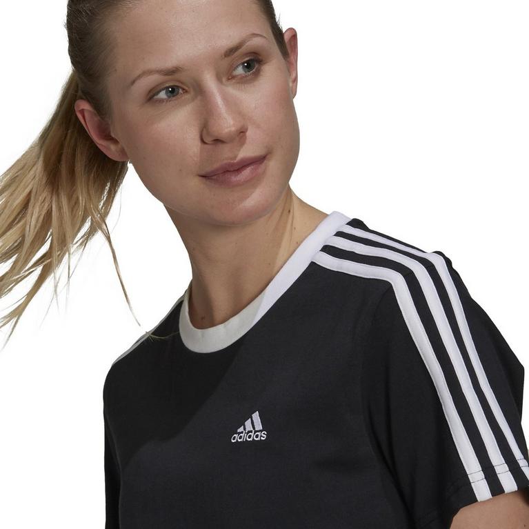 Schwarz/Weiß - adidas - 3 Stripe T-Shirt - 5