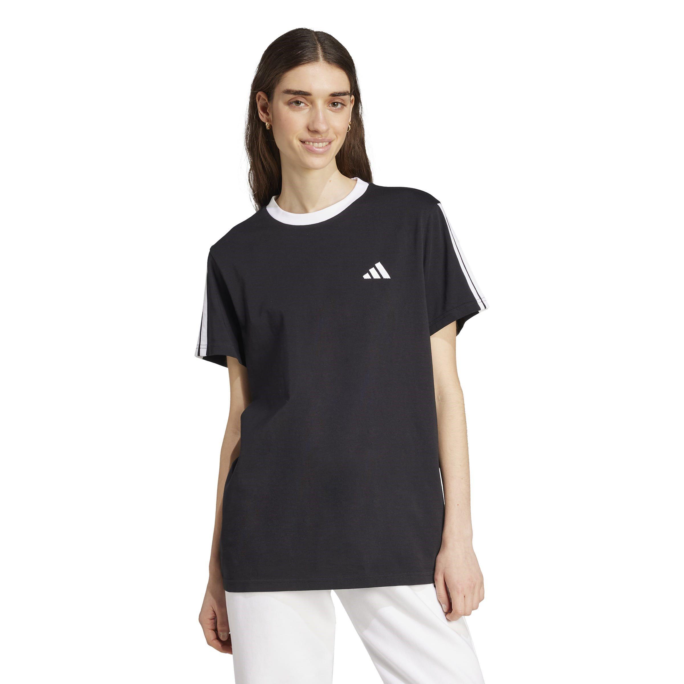 Schwarz/Weiß - adidas - Essentials 3 Stripe T-Shirt Womens - 2