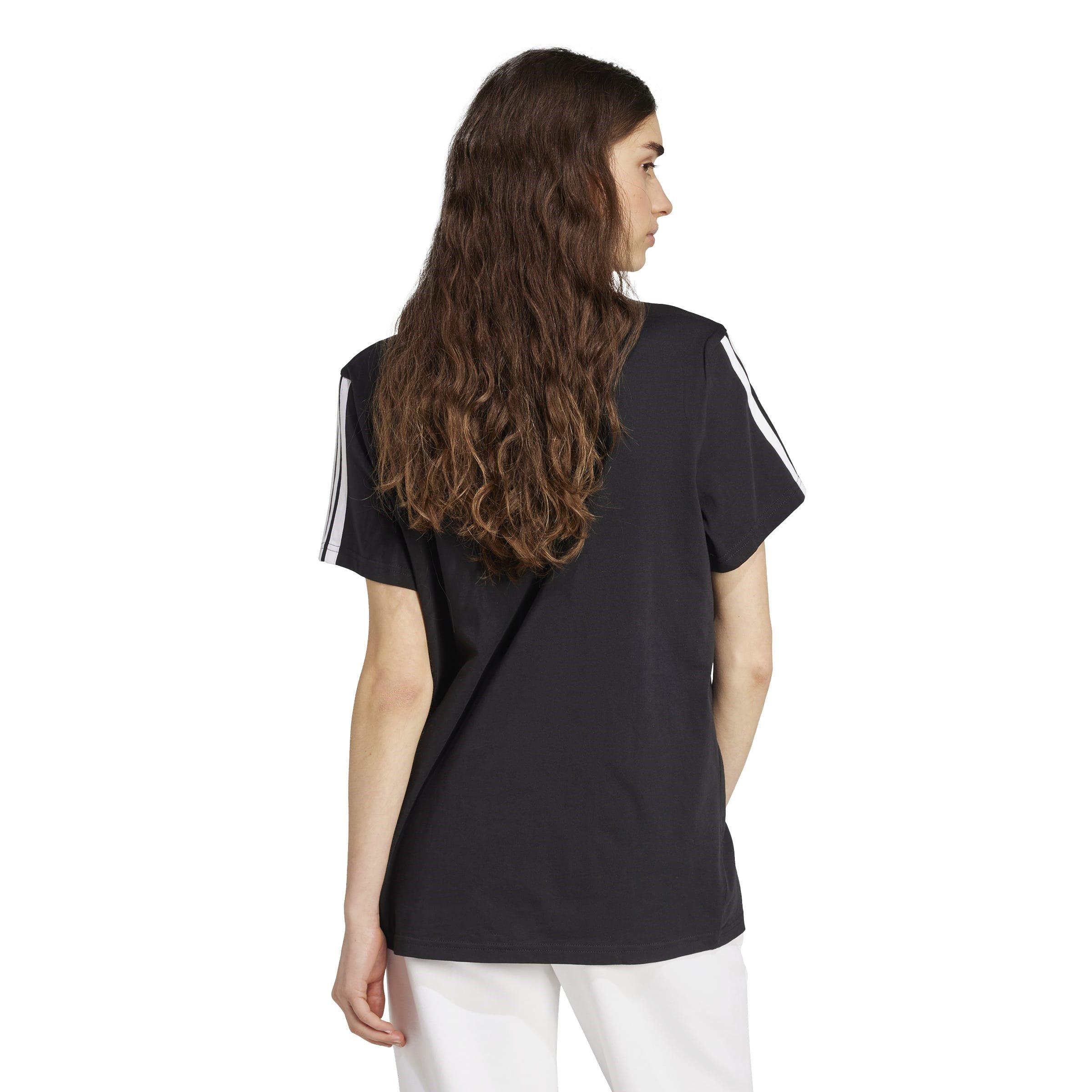 Schwarz/Weiß - adidas - Essentials 3 Stripe T-Shirt Womens - 3