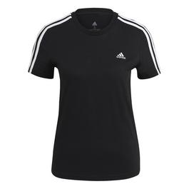 adidas Essentials 3 Stripe T-Shirt Womens