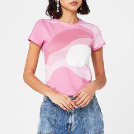 House Of Sunny Wave Print Short Sleeve T Shirt.