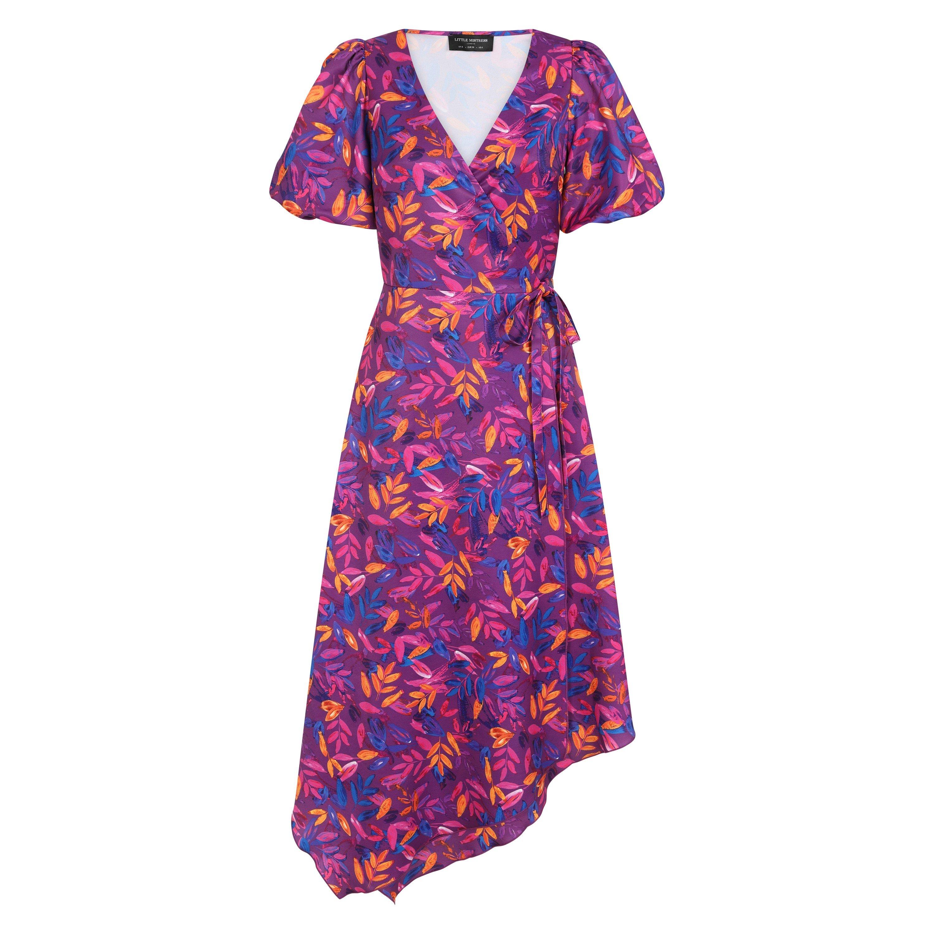 Little Mistress Women's Maxi Dress - Prpl Lf Print - 10 (S)