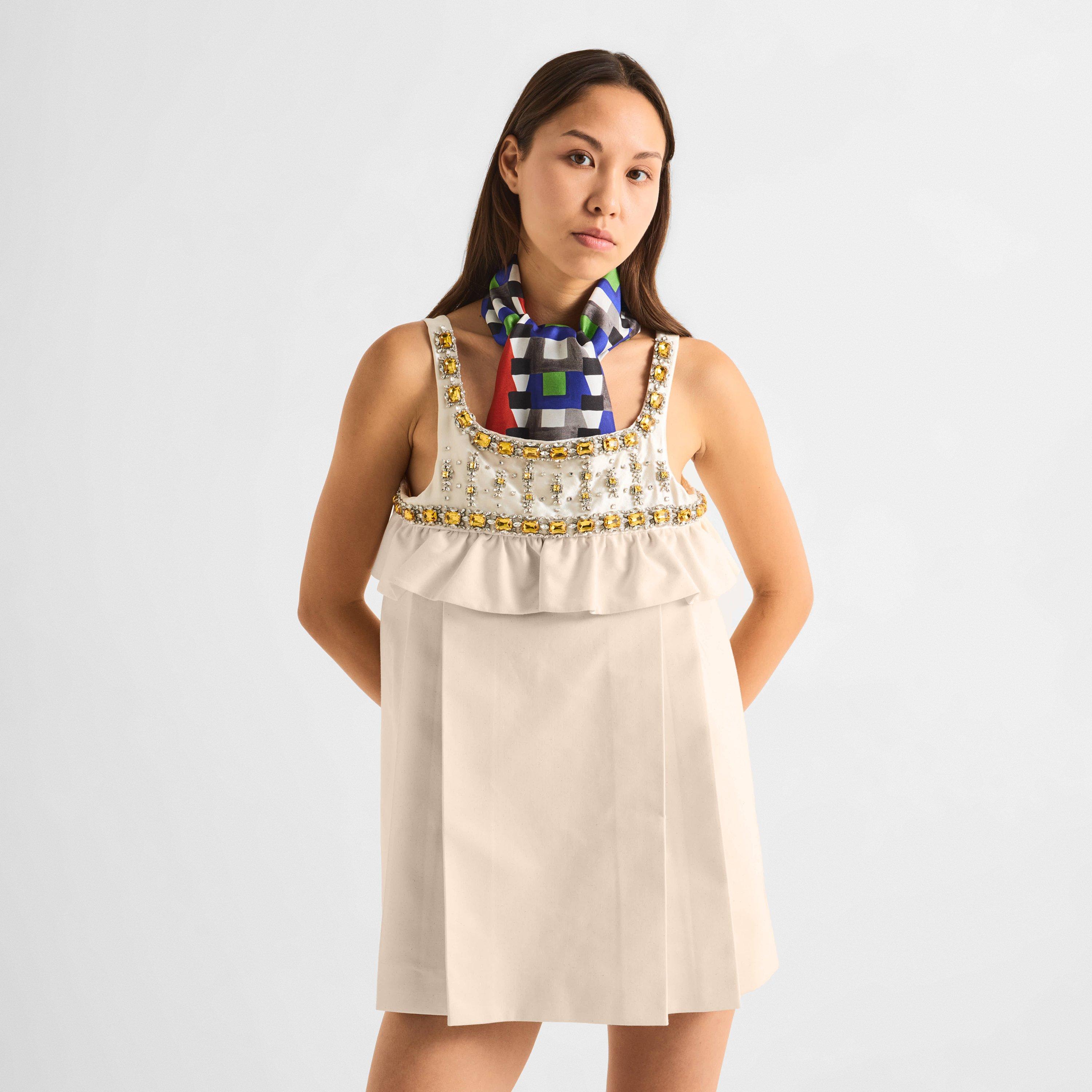 Ecru - Miu Miu - Women's Mini Dress - 3