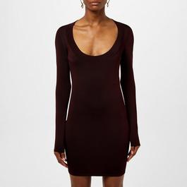 Saint Laurent Décolleté Knit Mini Dress