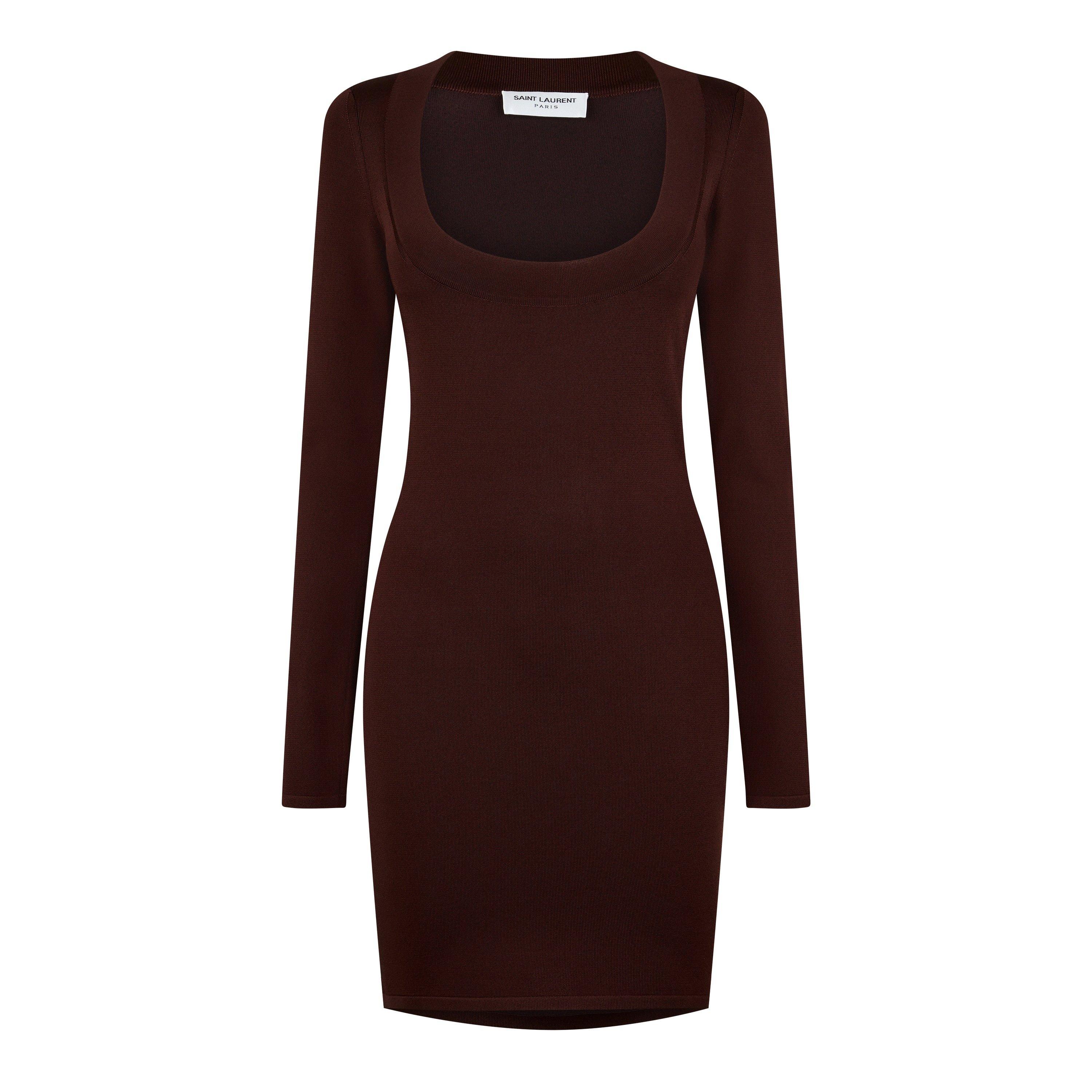 CHOCOLAT - Saint Laurent - Décolleté Knit Mini Dress - 5