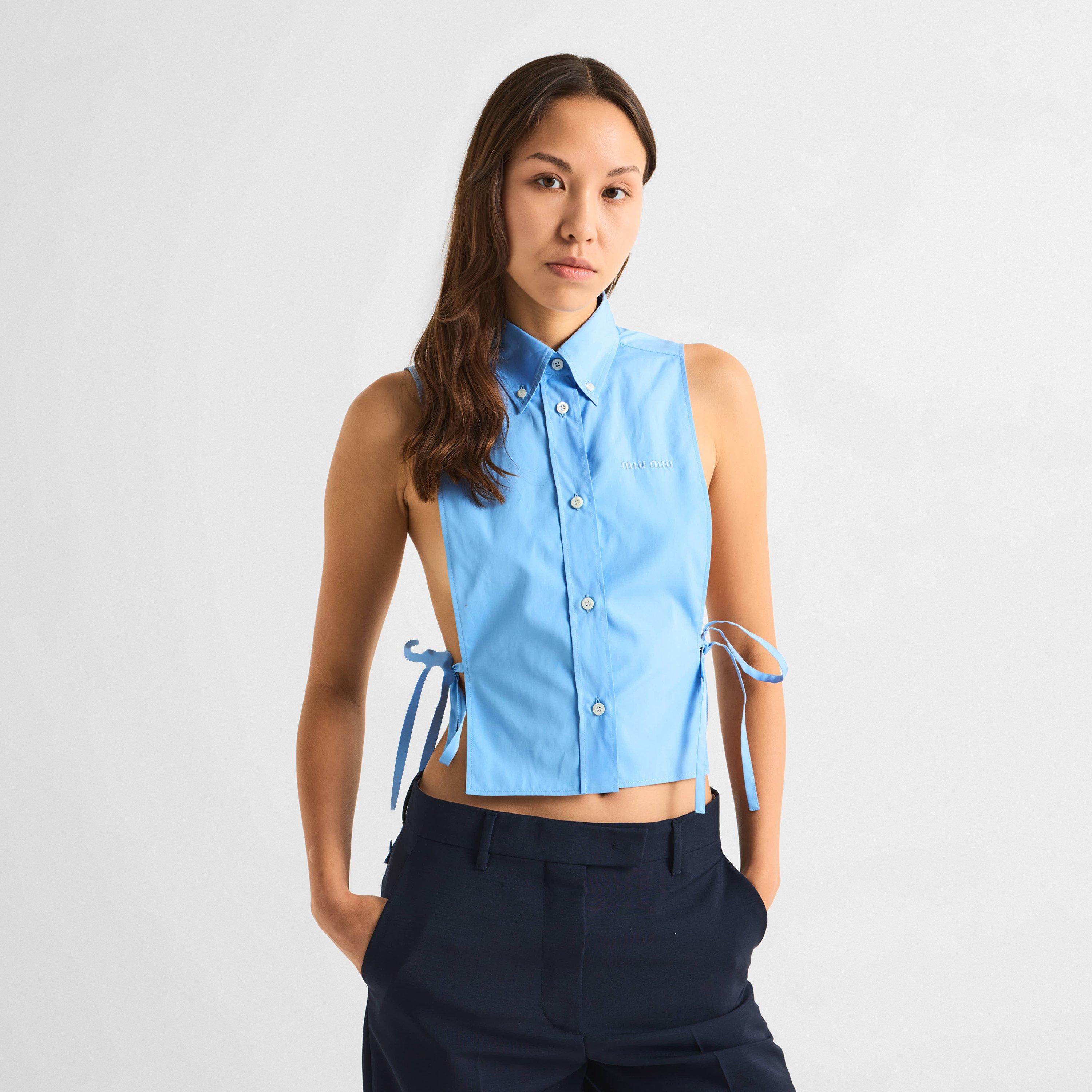 Celeste - Miu Miu - Women's Short Sleeve Plain Shirt - 3