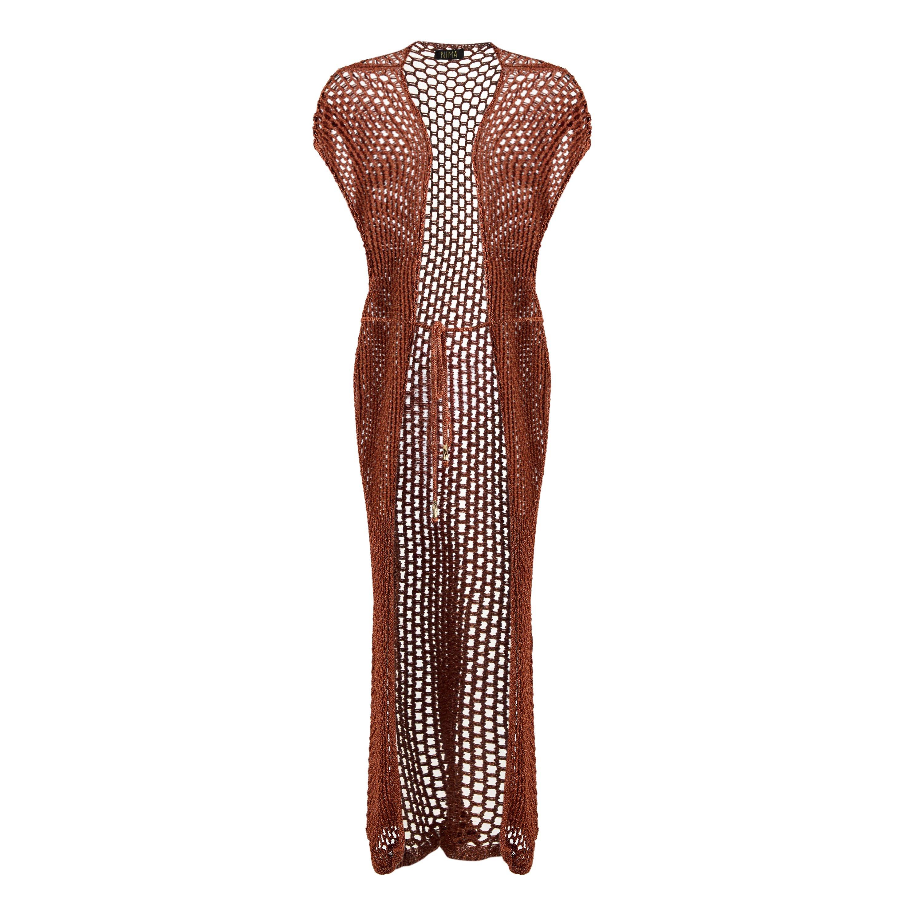 Bronze - Nima Liminal Knitting - Women's Kimono Maxi Dress - 1