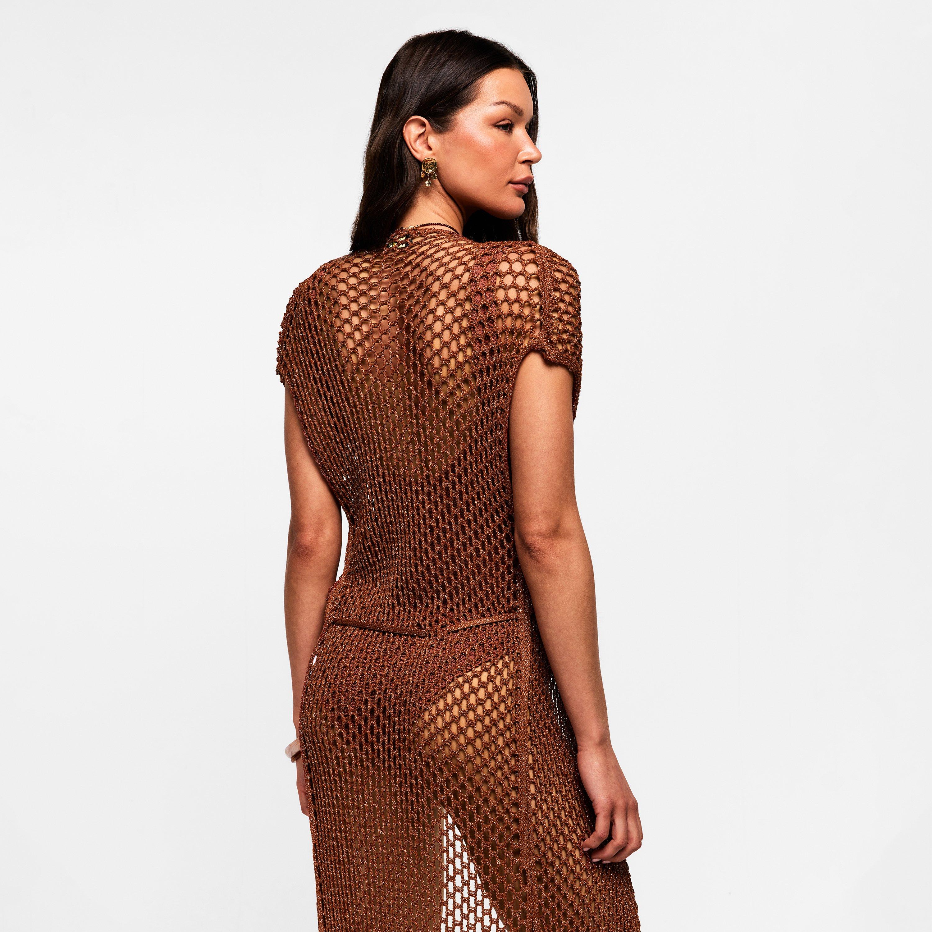 Bronze - Nima Liminal Knitting - Women's Kimono Maxi Dress - 4