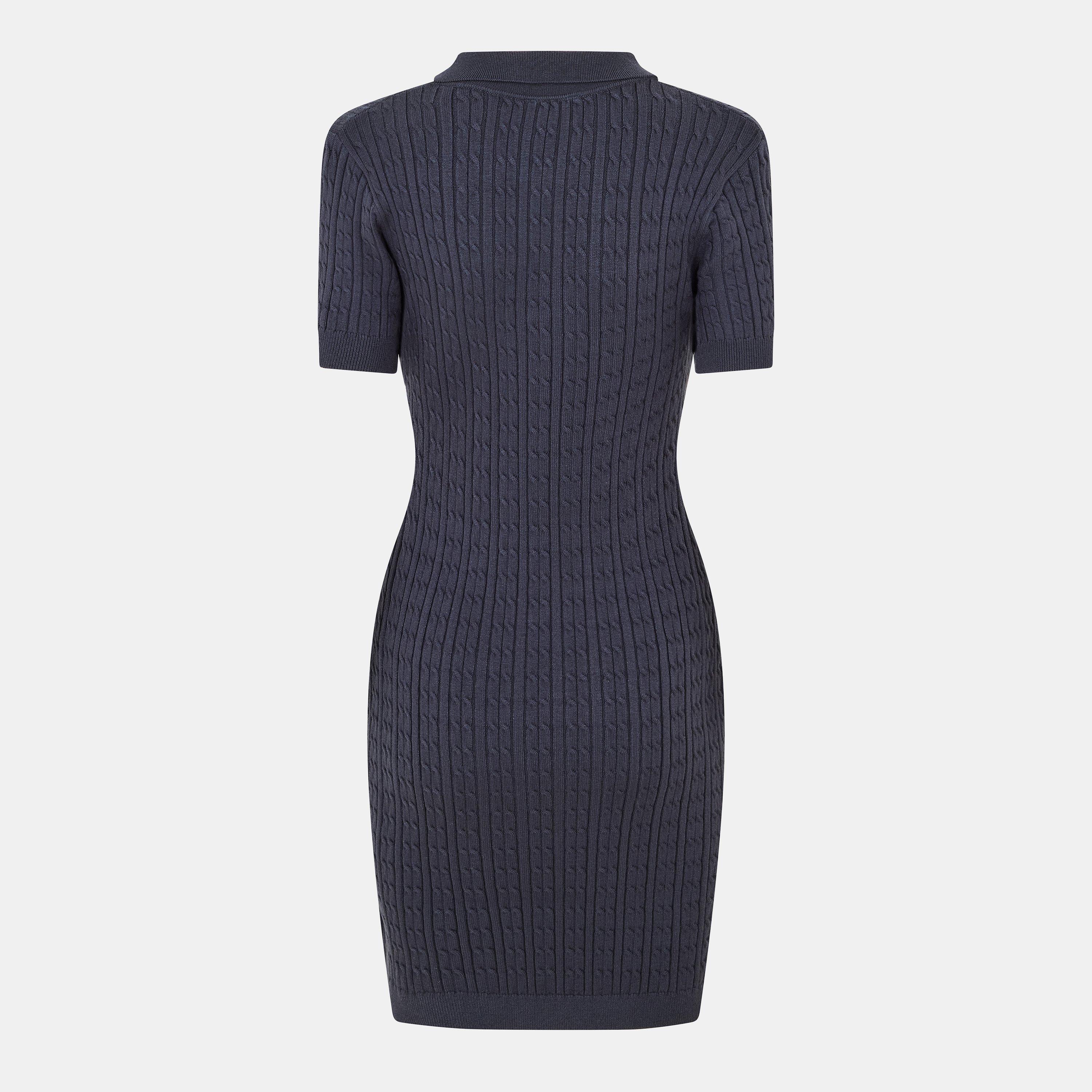 Navy - Jack Wills - Wills Moray Polo Cable Knitted Mini Dress Women - 2