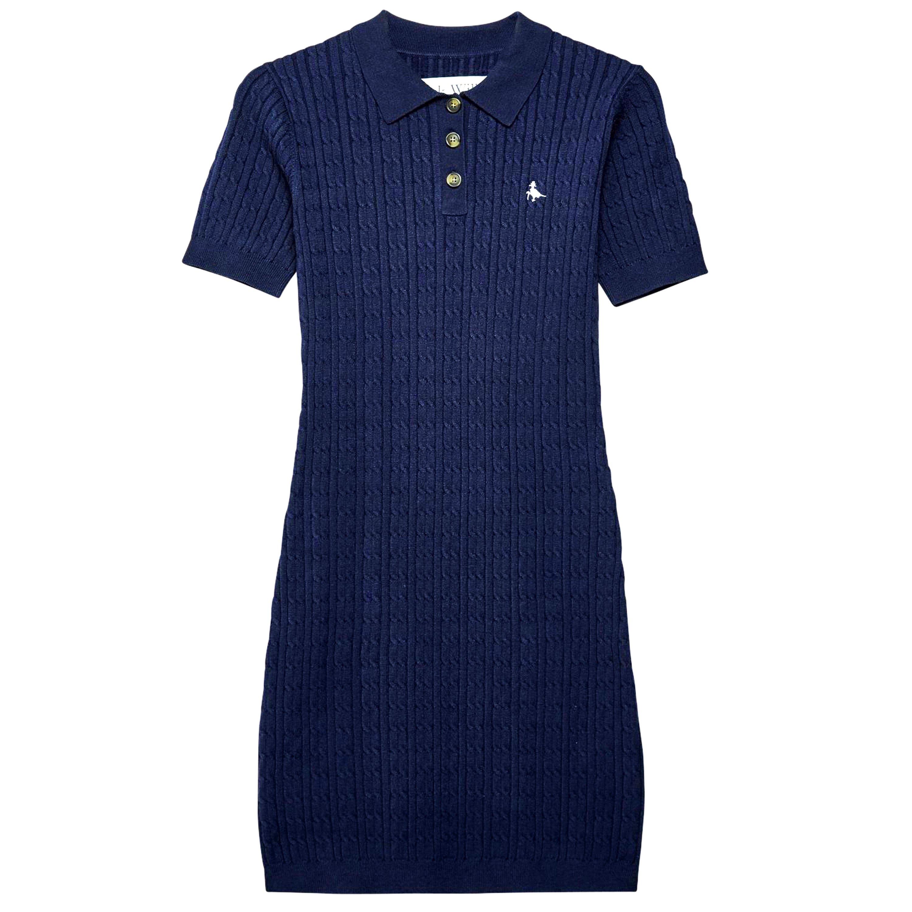 Navy - Jack Wills - Wills Moray Polo Cable Knitted Mini Dress Women - 3