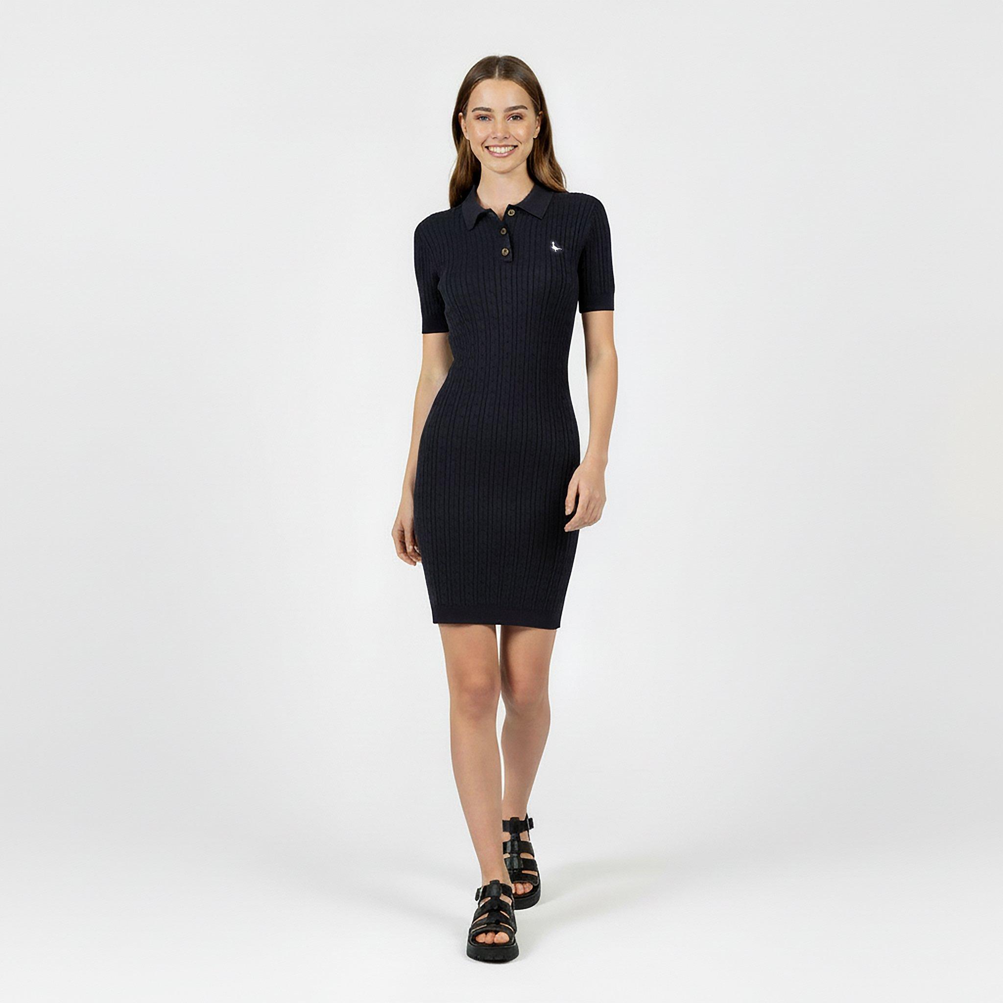 jack wills blue dress Jack Wills Moray Polo Cable Knitted Mini Dress Women