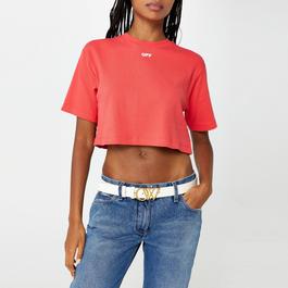 Off White Women's Cropped Branding T-Shirt