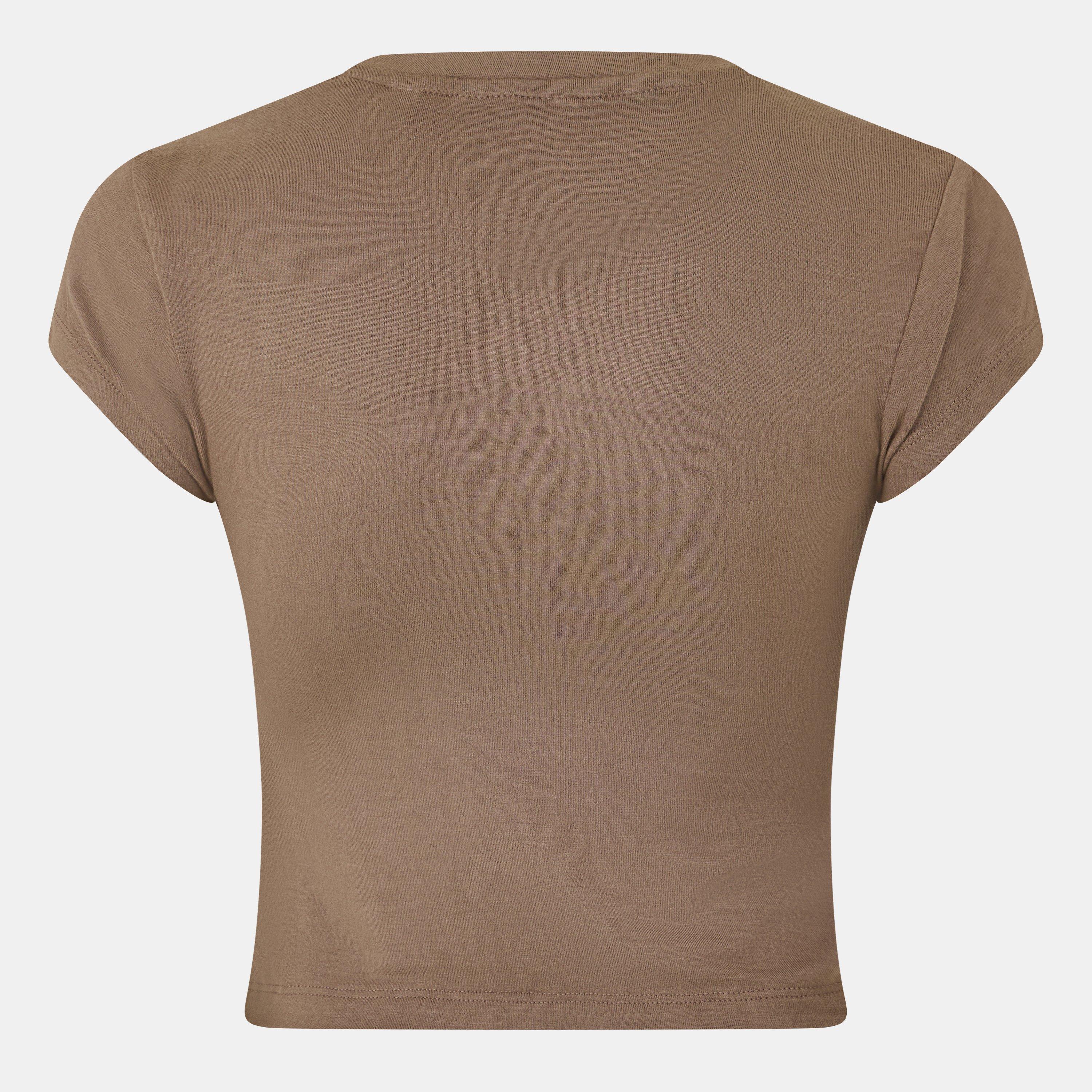 Mocha - Jack Wills - Cropped Short-Sleeve Slim Fit T-Shirt - 2