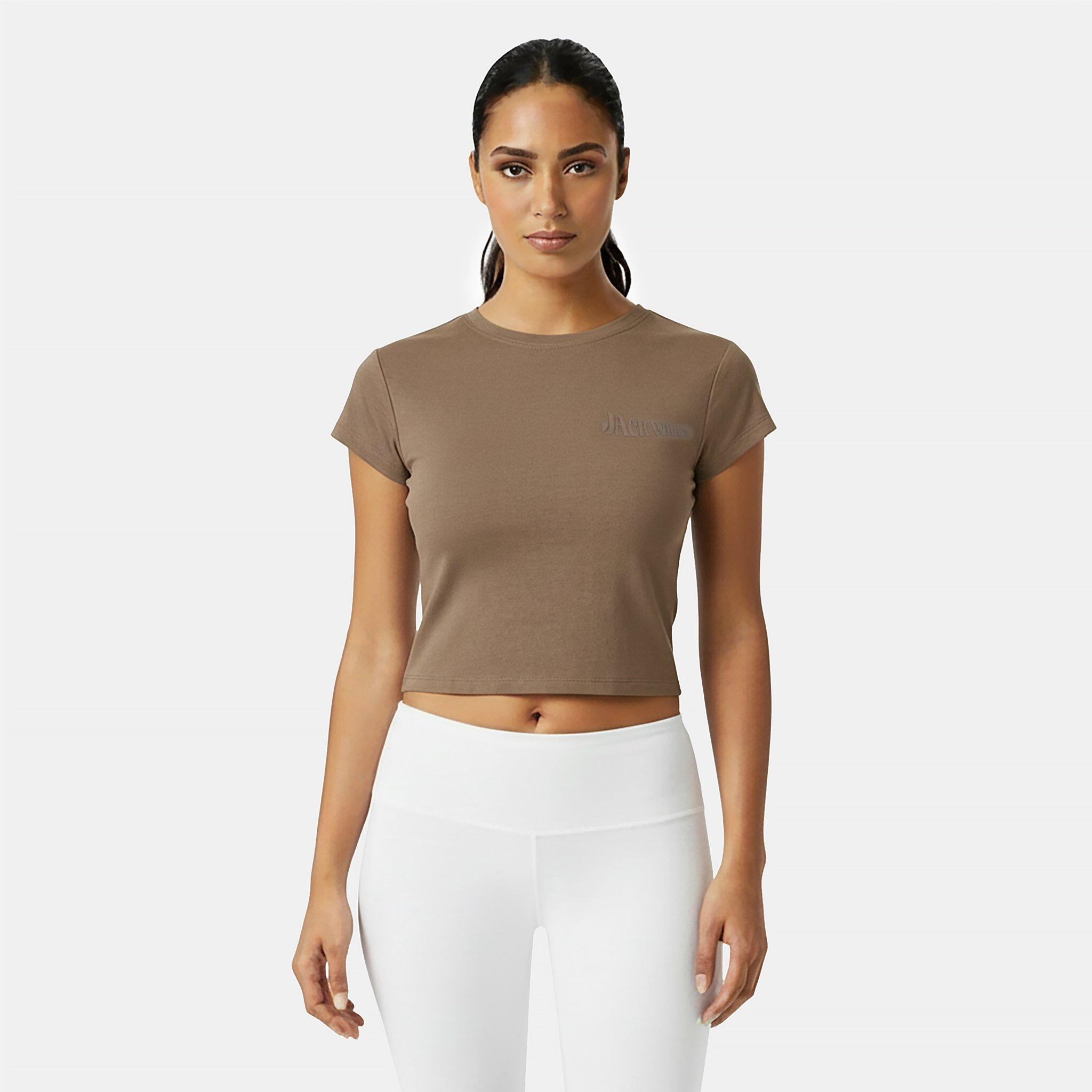 Mocha - Jack Wills - Women's Cropped Short-Sleeve Slim Fit T-Shirt - 3