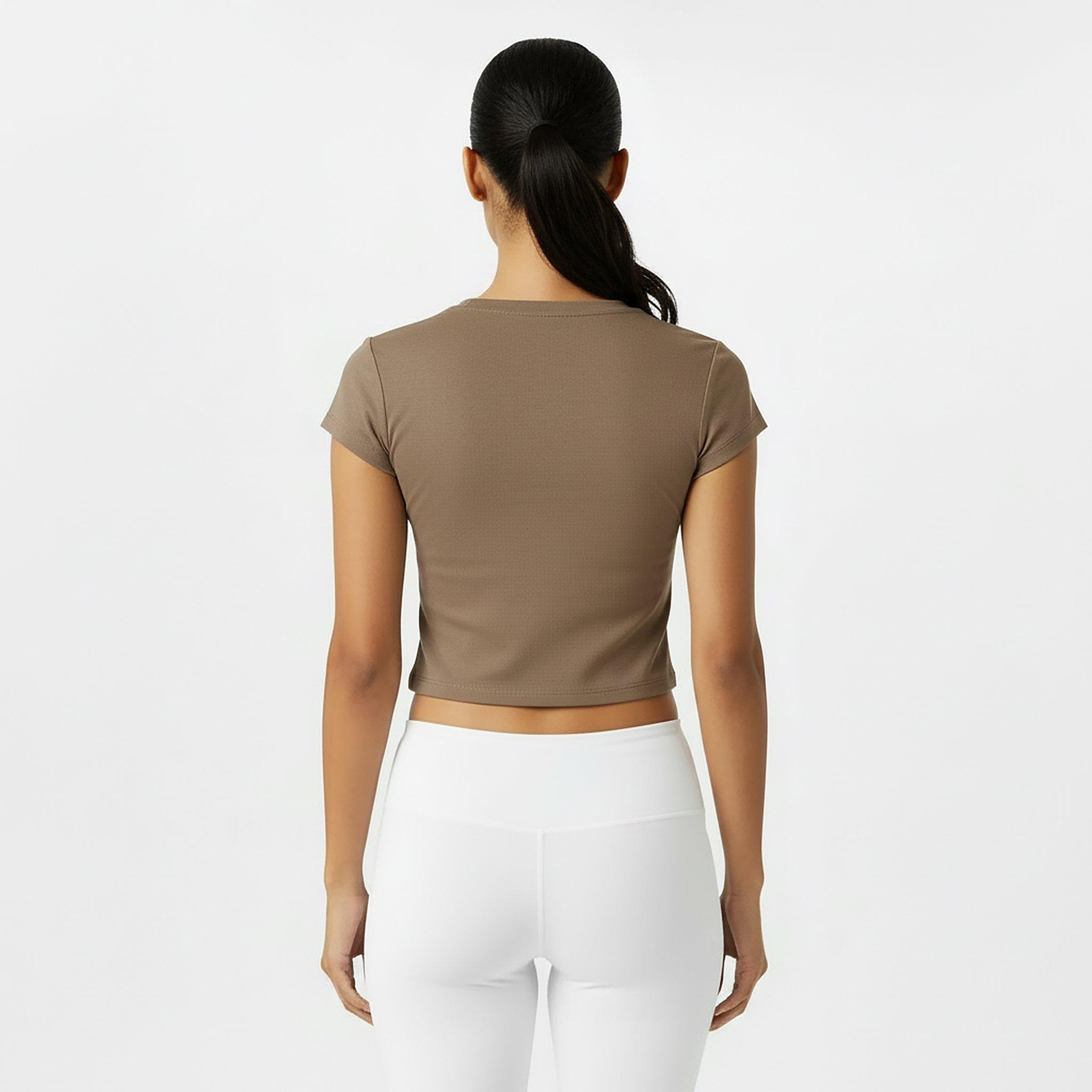 Mocha - Jack Wills - Women's Cropped Short-Sleeve Slim Fit T-Shirt - 4