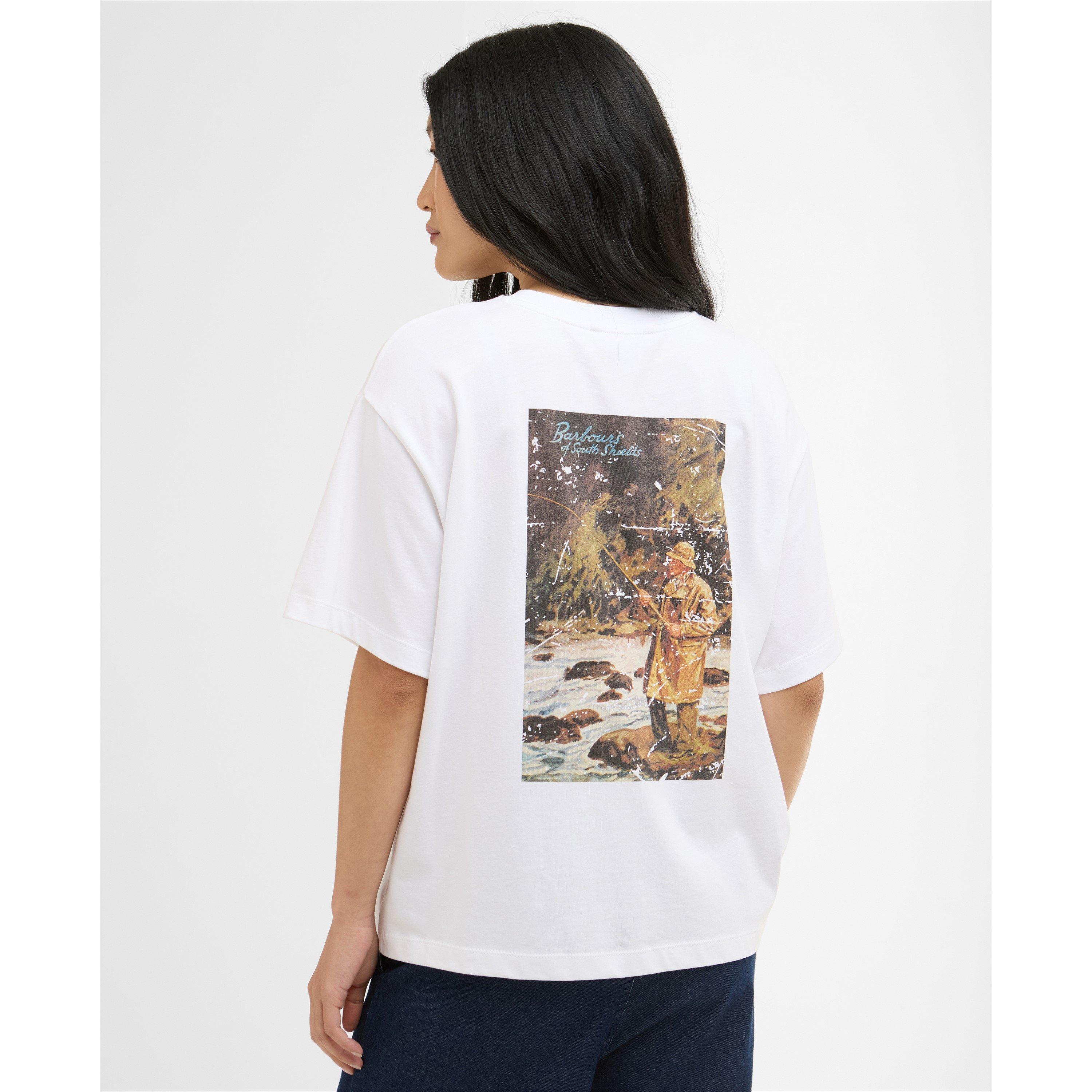 White - Barbour - Womens Kirby Graphic T-Shirt - 3