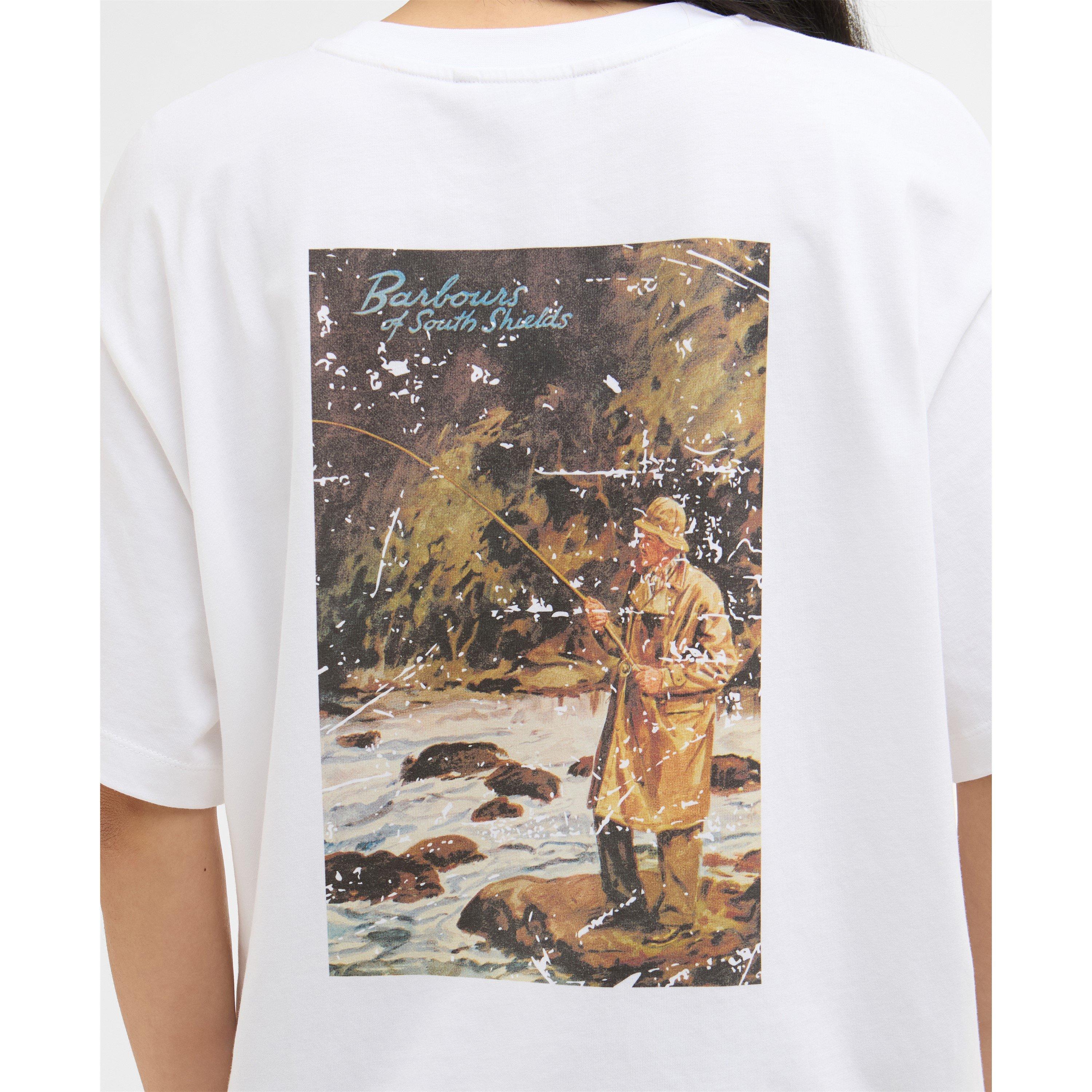 White - Barbour - Womens Kirby Graphic T-Shirt - 5