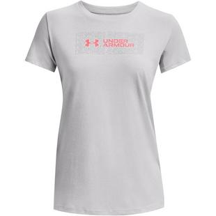 Gray/Briliance - Under Armour - Repeat Wave Womens T Shirt - 1