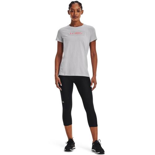 Gray/Briliance - Under Armour - Repeat Wave Womens T Shirt - 4