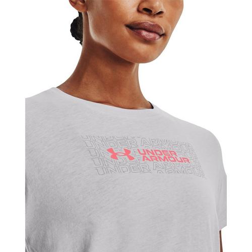 Gray/Briliance - Under Armour - Repeat Wave Womens T Shirt - 5