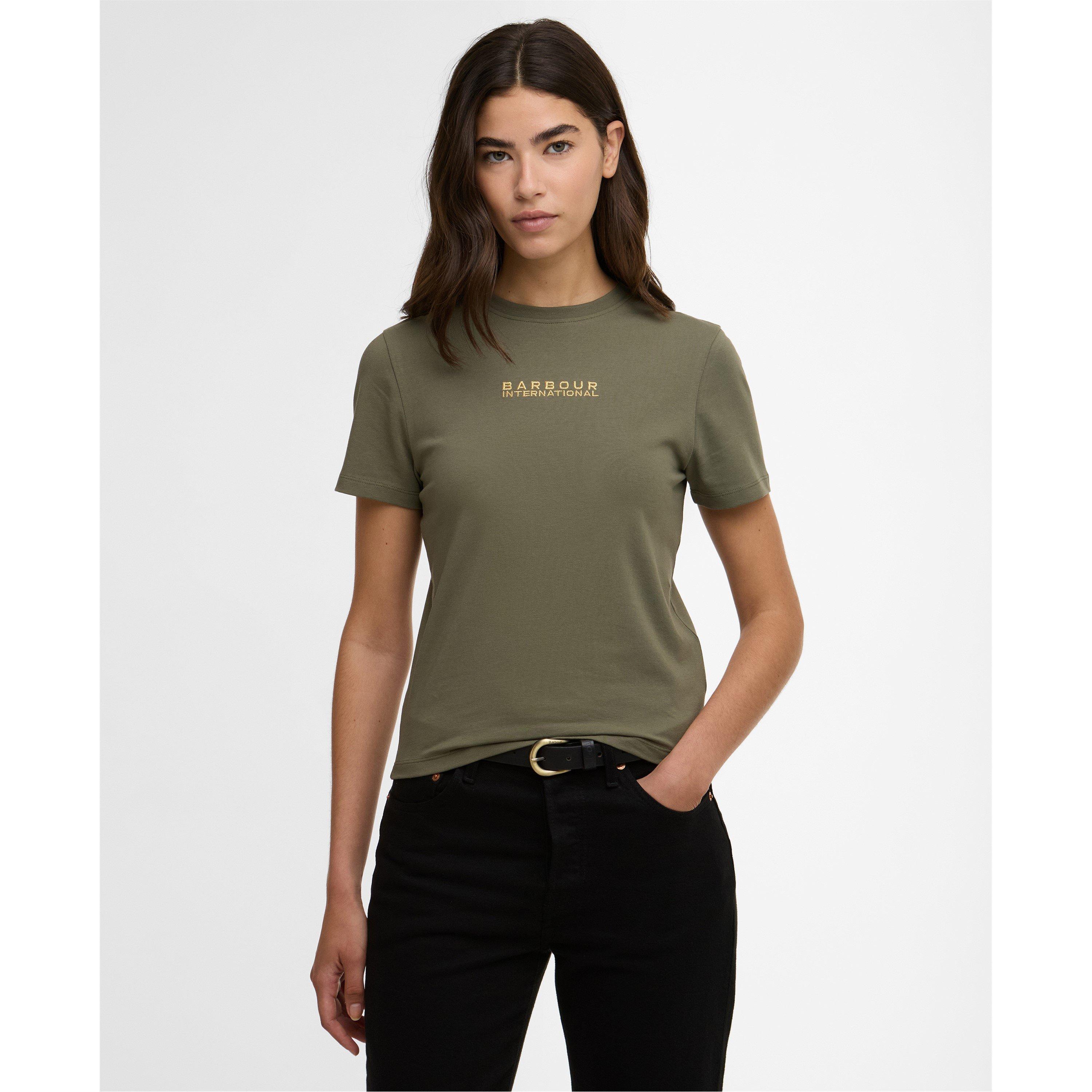 Dusky Khaki - Barbour International - Womens Devin T-Shirt - 2