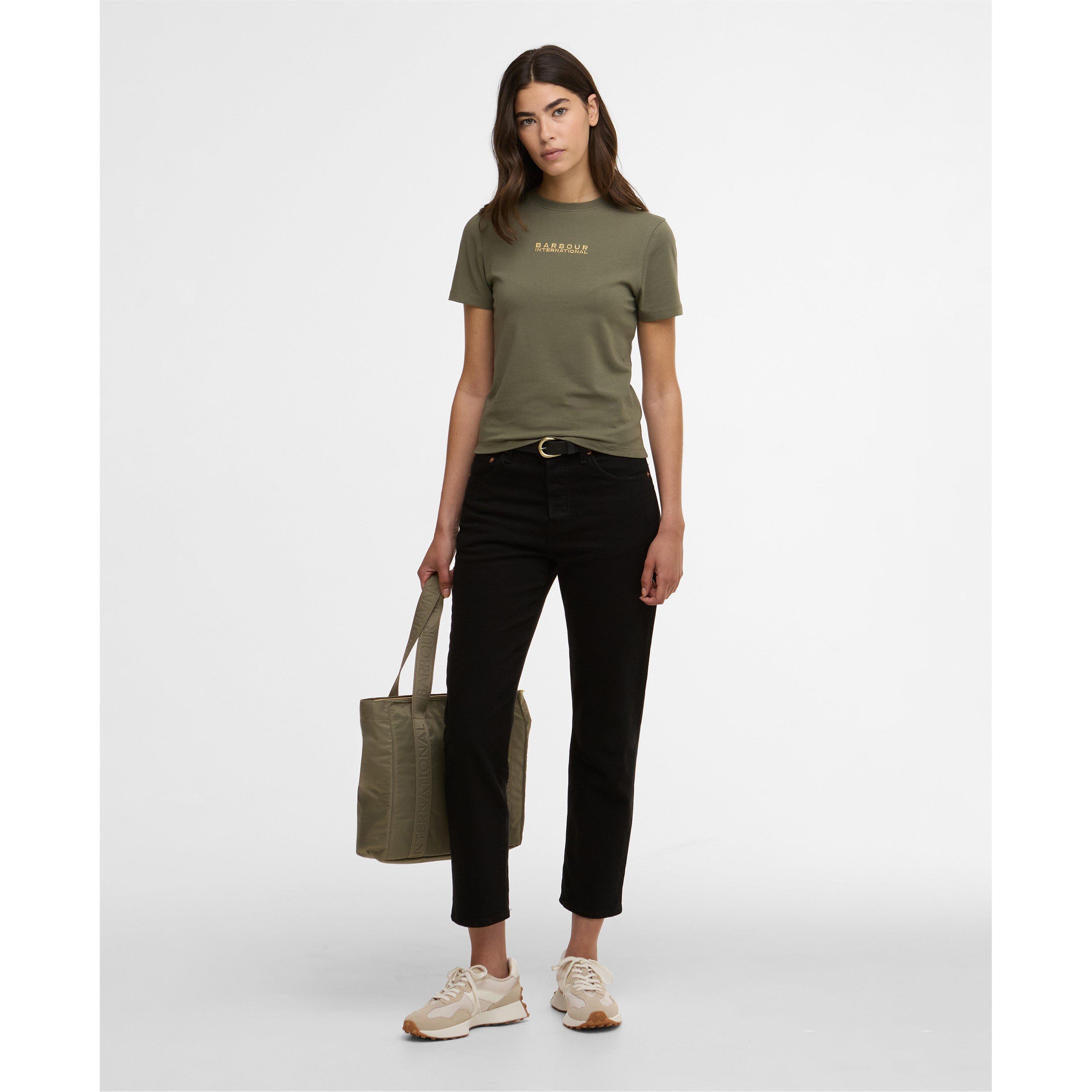 Dusky Khaki - Barbour International - Womens Devin T-Shirt - 5
