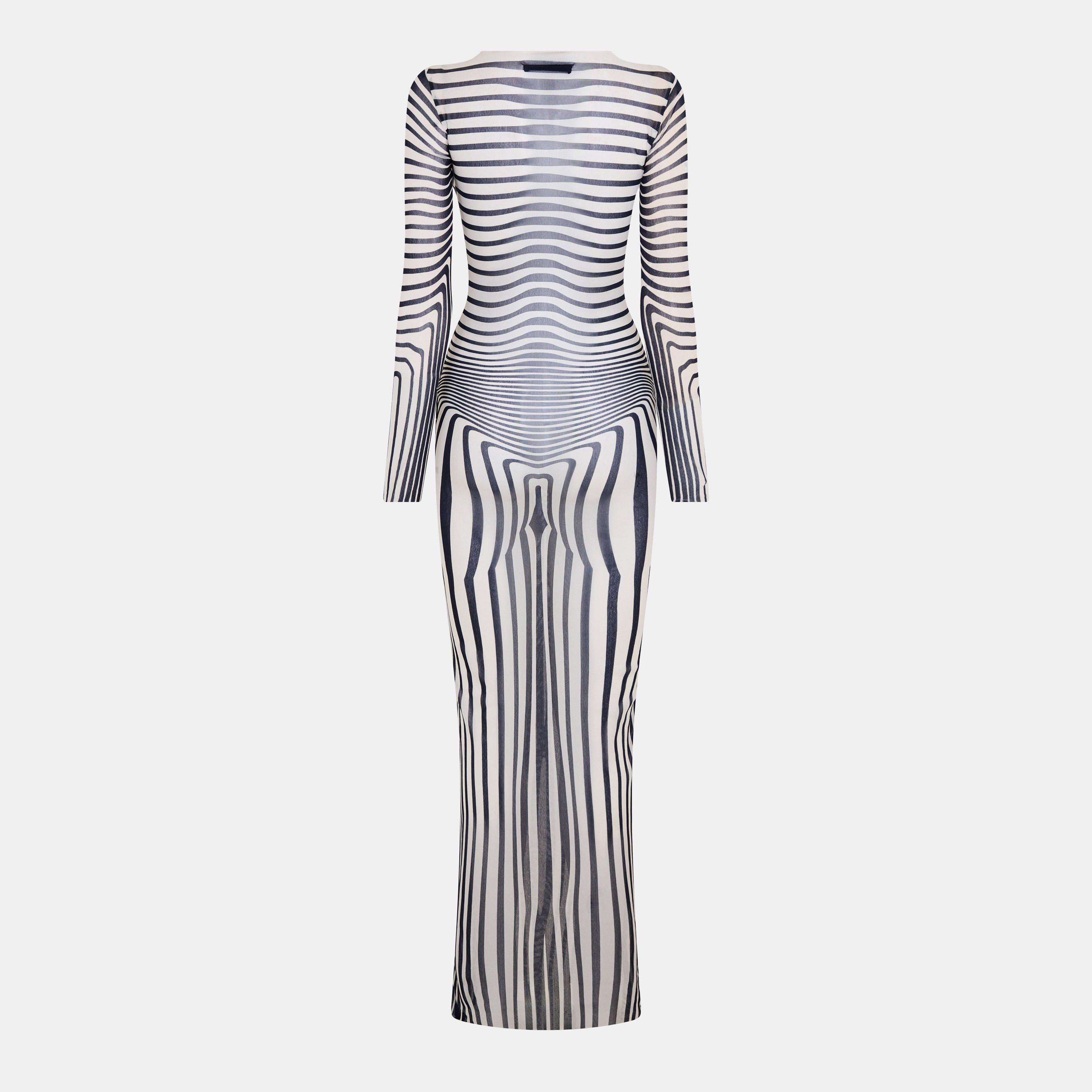 Ecru/Navy - Jean Paul Gaultier - Women's Morph Maxi Dress - 2