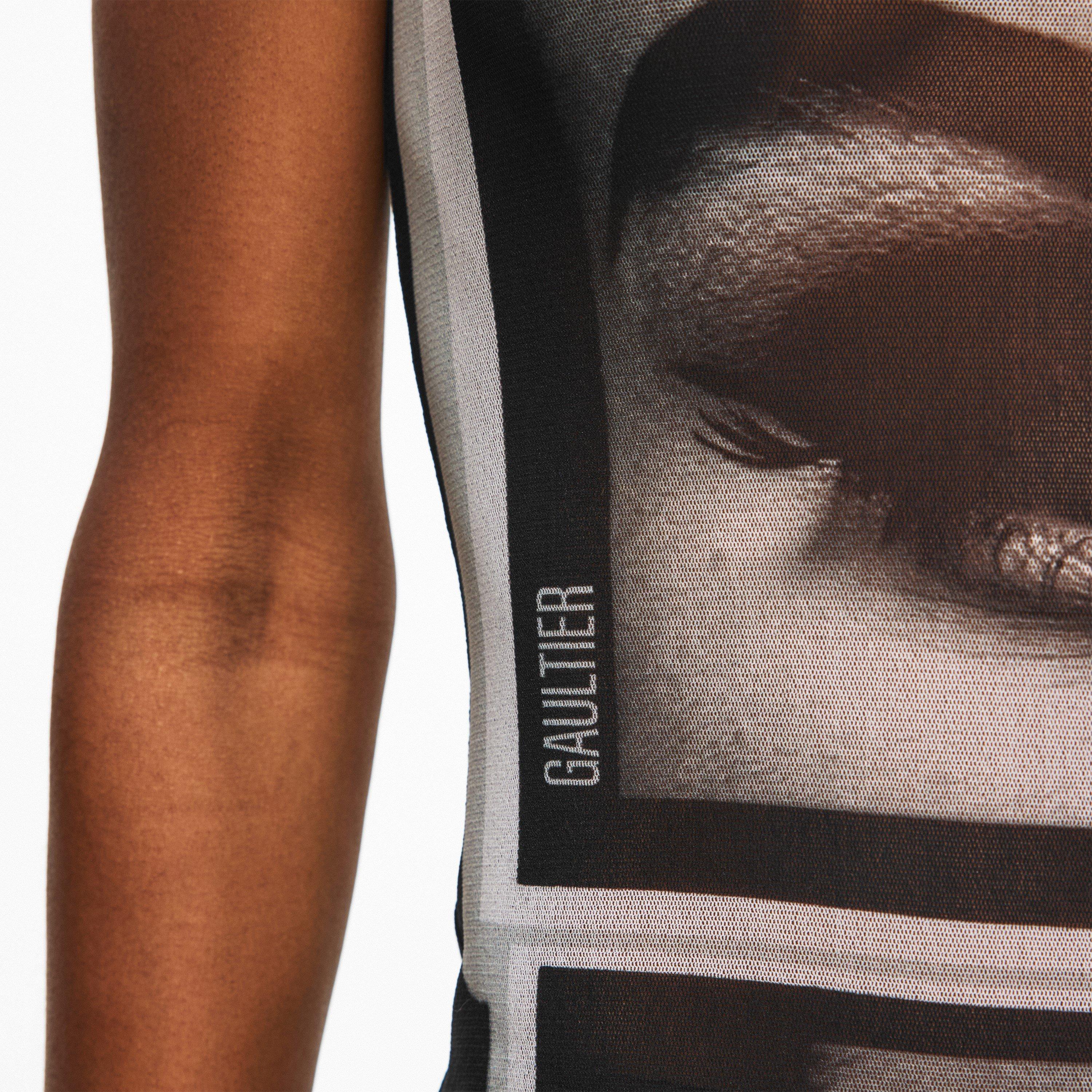 Black/Grey/Wht - Jean Paul Gaultier - Women's Eyes Lips Mini Dress - 5