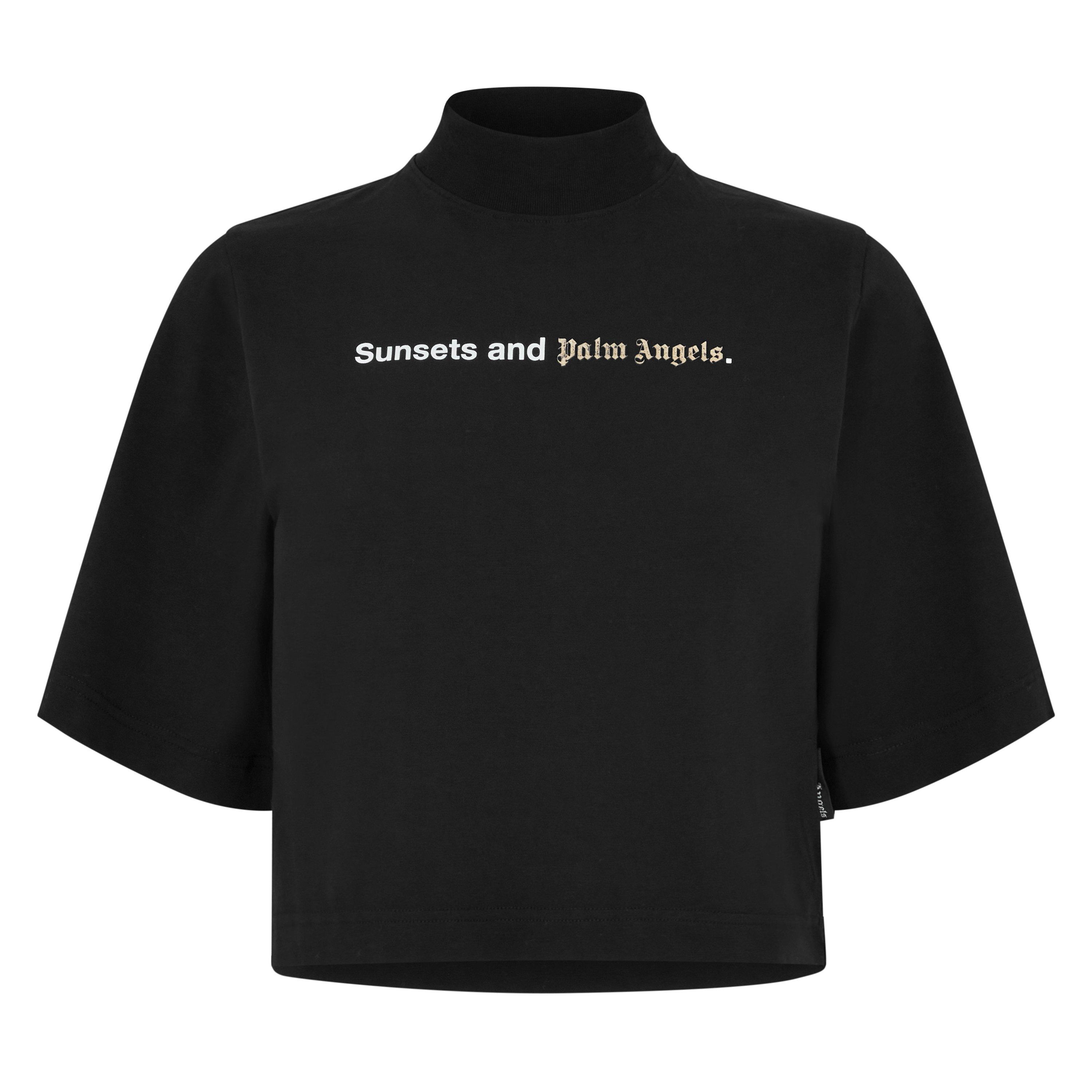 Black 1001 - Palm Angels - Sunsets Cropped T-Shirt - 5
