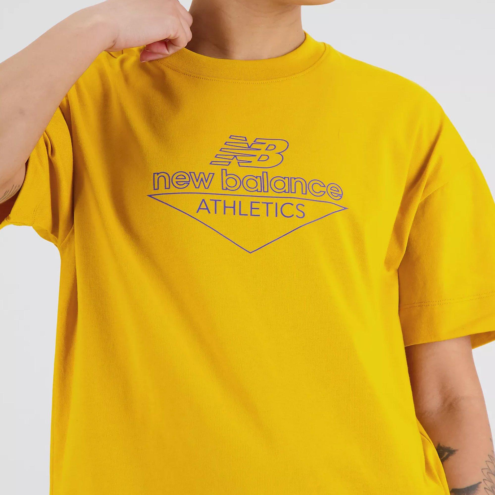 Varsity Gold - New Balance - Athletics Cotton Jersey Womens Boxy T Shirt - 3