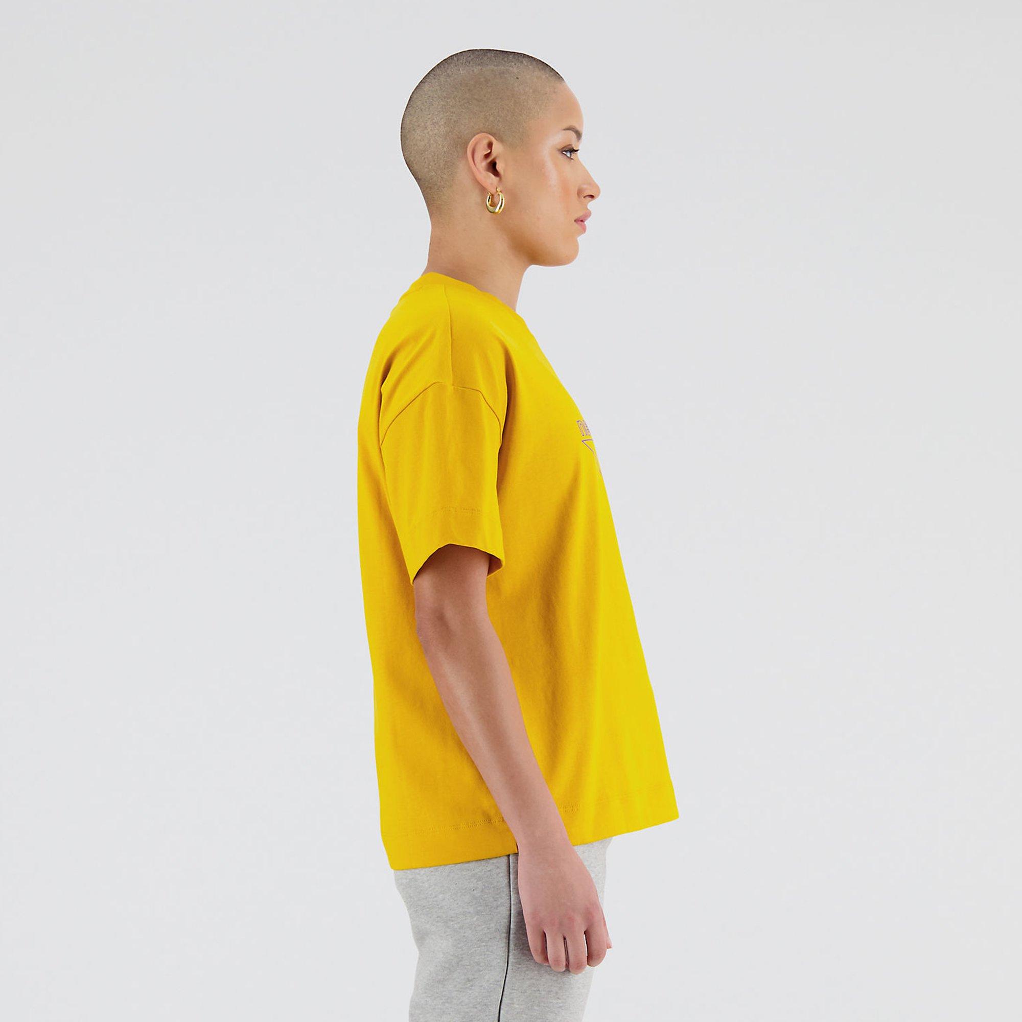 Varsity Gold - New Balance - Athletics Cotton Jersey Womens Boxy T Shirt - 4