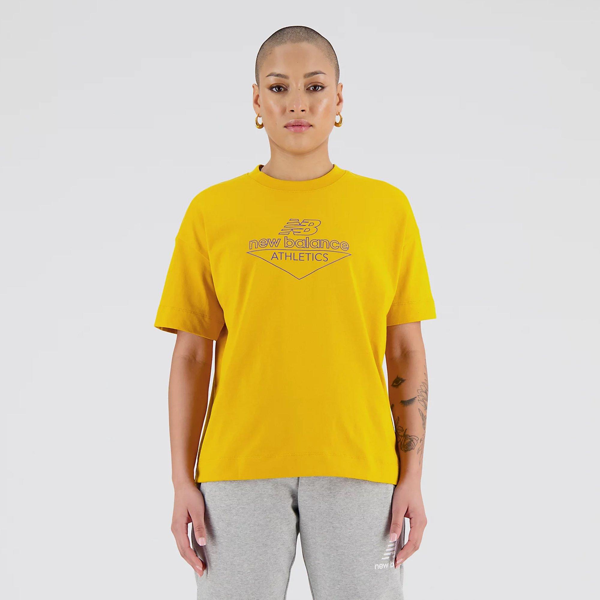 Varsity Gold - New Balance - Athletics Cotton Jersey Womens Boxy T Shirt - 5