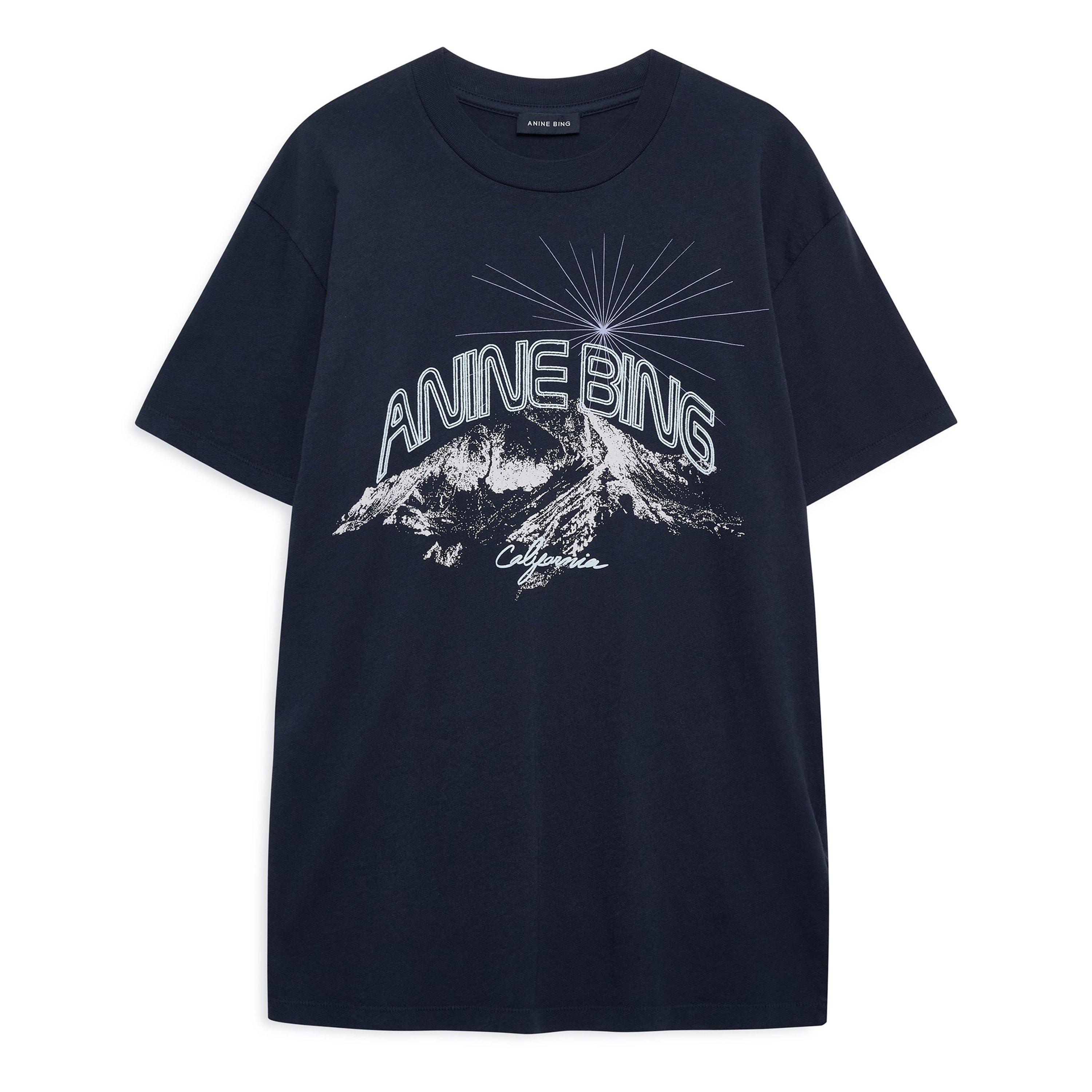 Anine Bing Womens Walker California T-Shirt - VINTAGE BLACK - Size 14 (L)