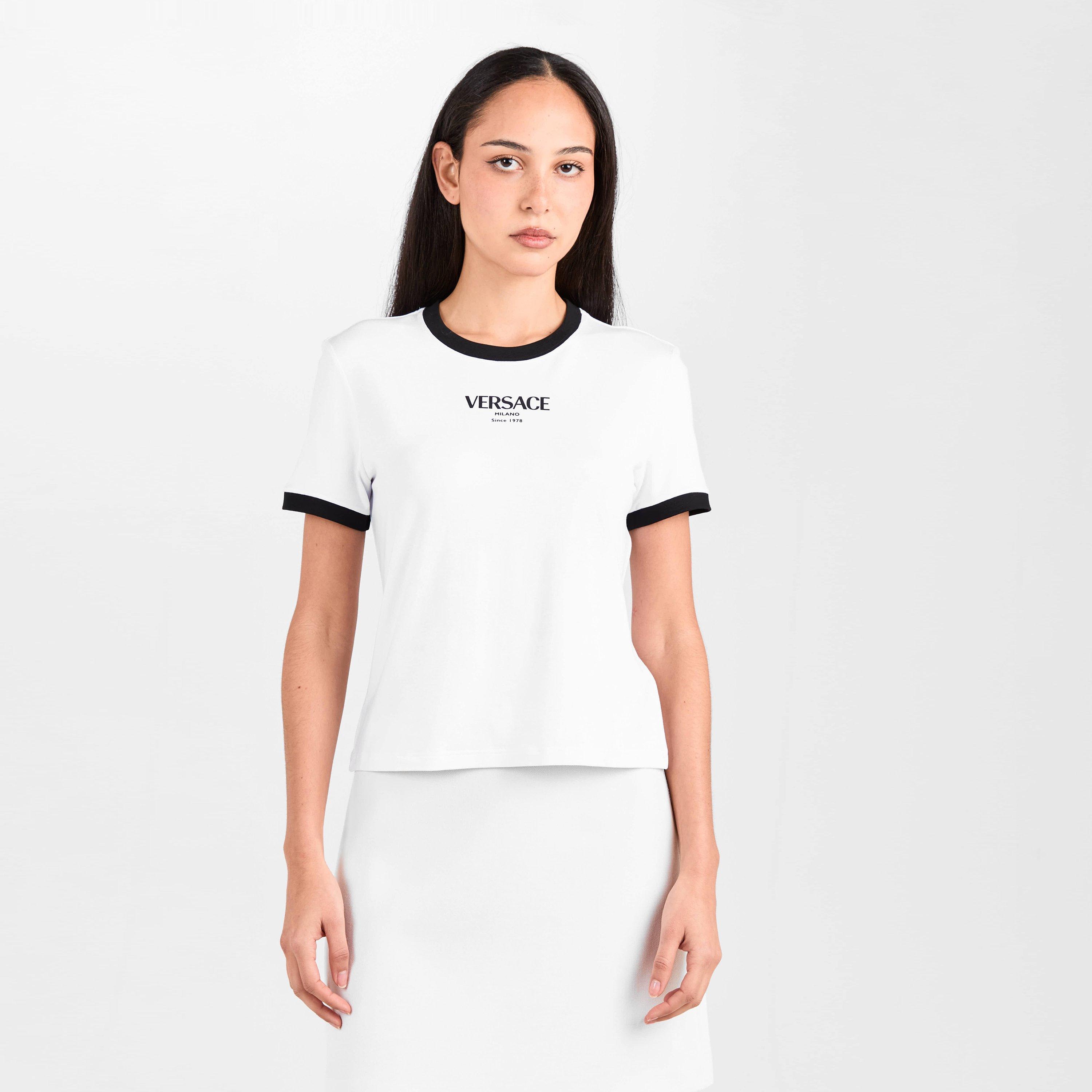 White Black - Versace - Versace Logo T-Shirt Ld61 - 3