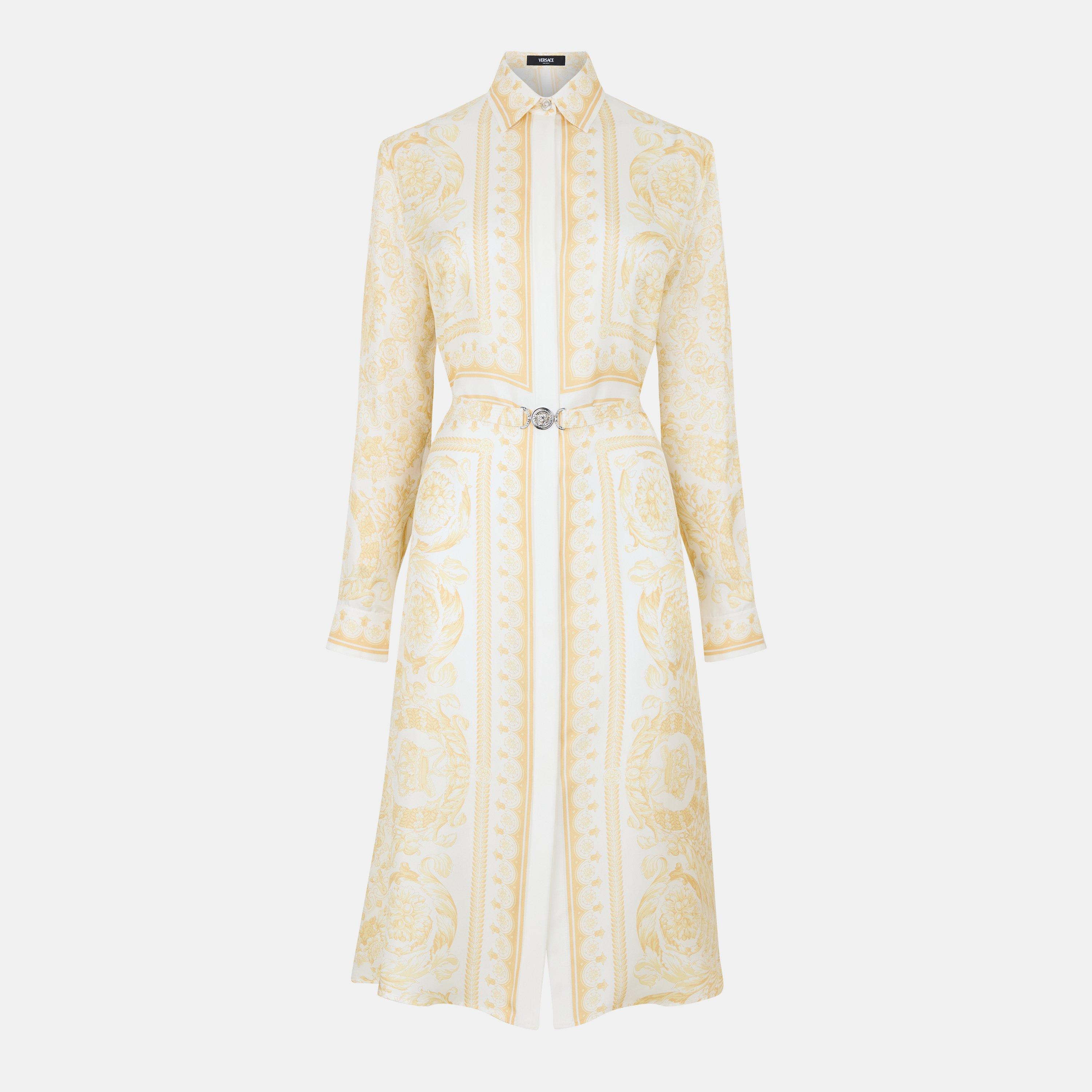 Versace Women's Barocco Shirt Dress - Washed Gold - Size 42 (UK 10)