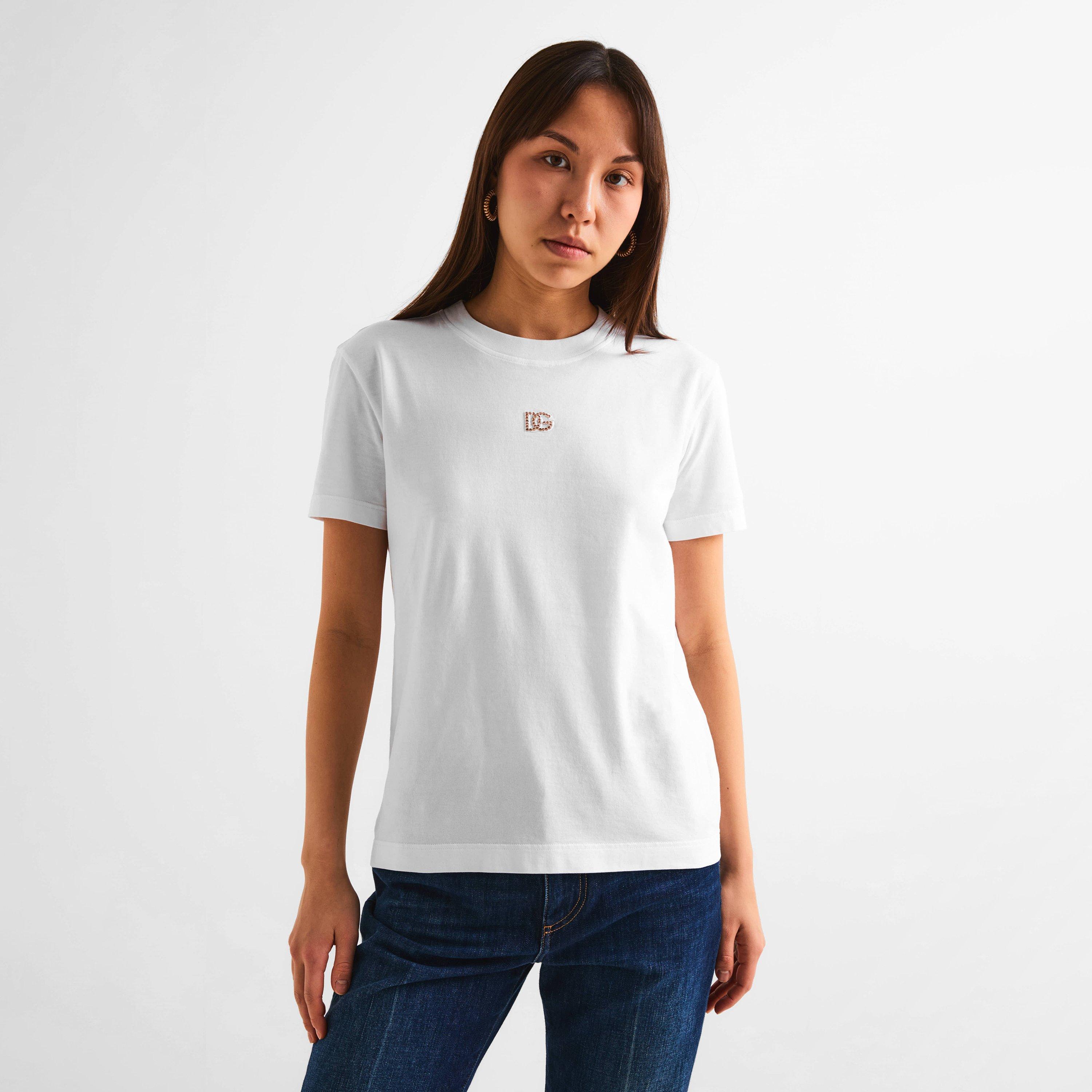 Bianco Ottico - Dolce and Gabbana - DG Jersey T-Shirt Ld61 - 3