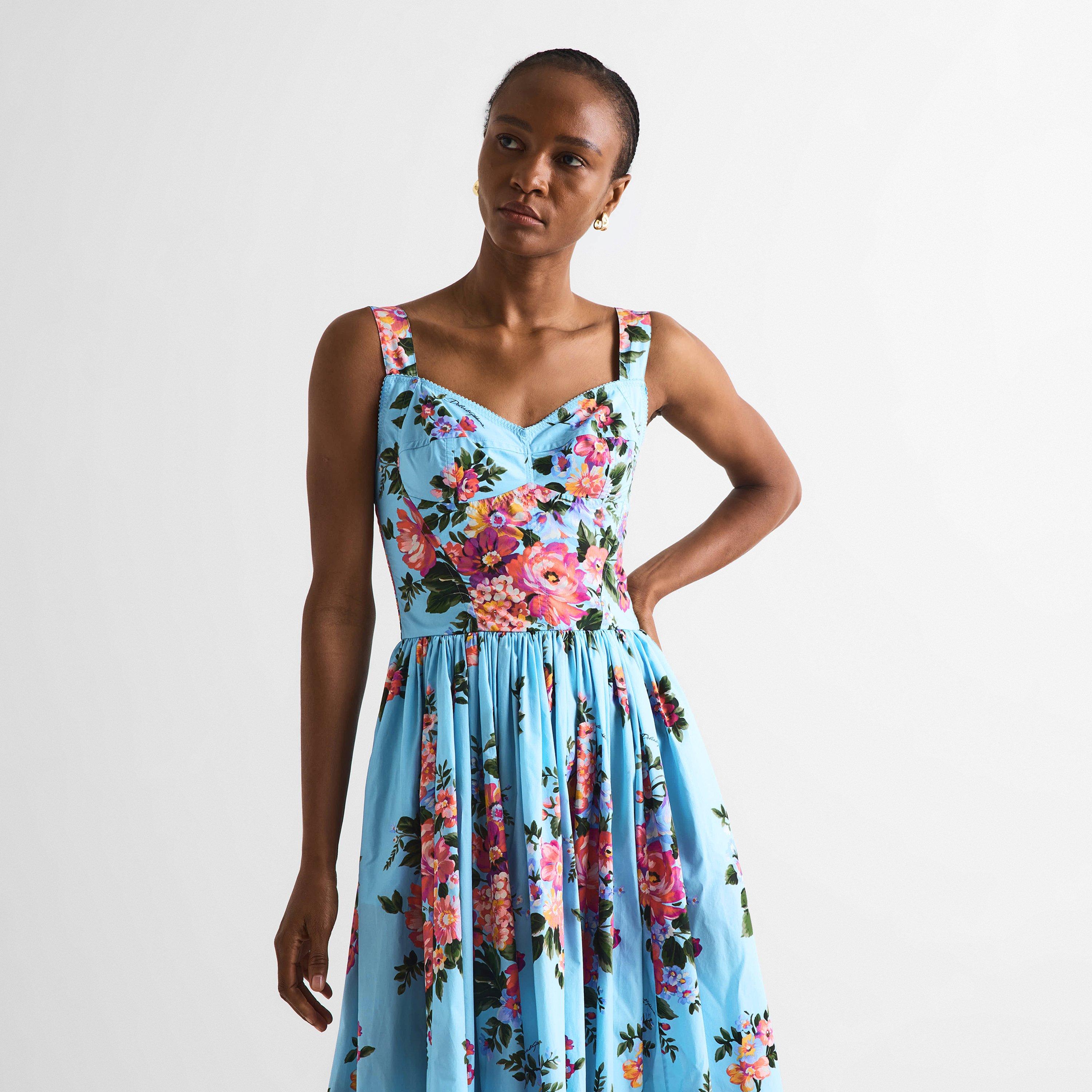 Fiori Celeste - Dolce and Gabbana - DG Floral Dress Ld61 - 3