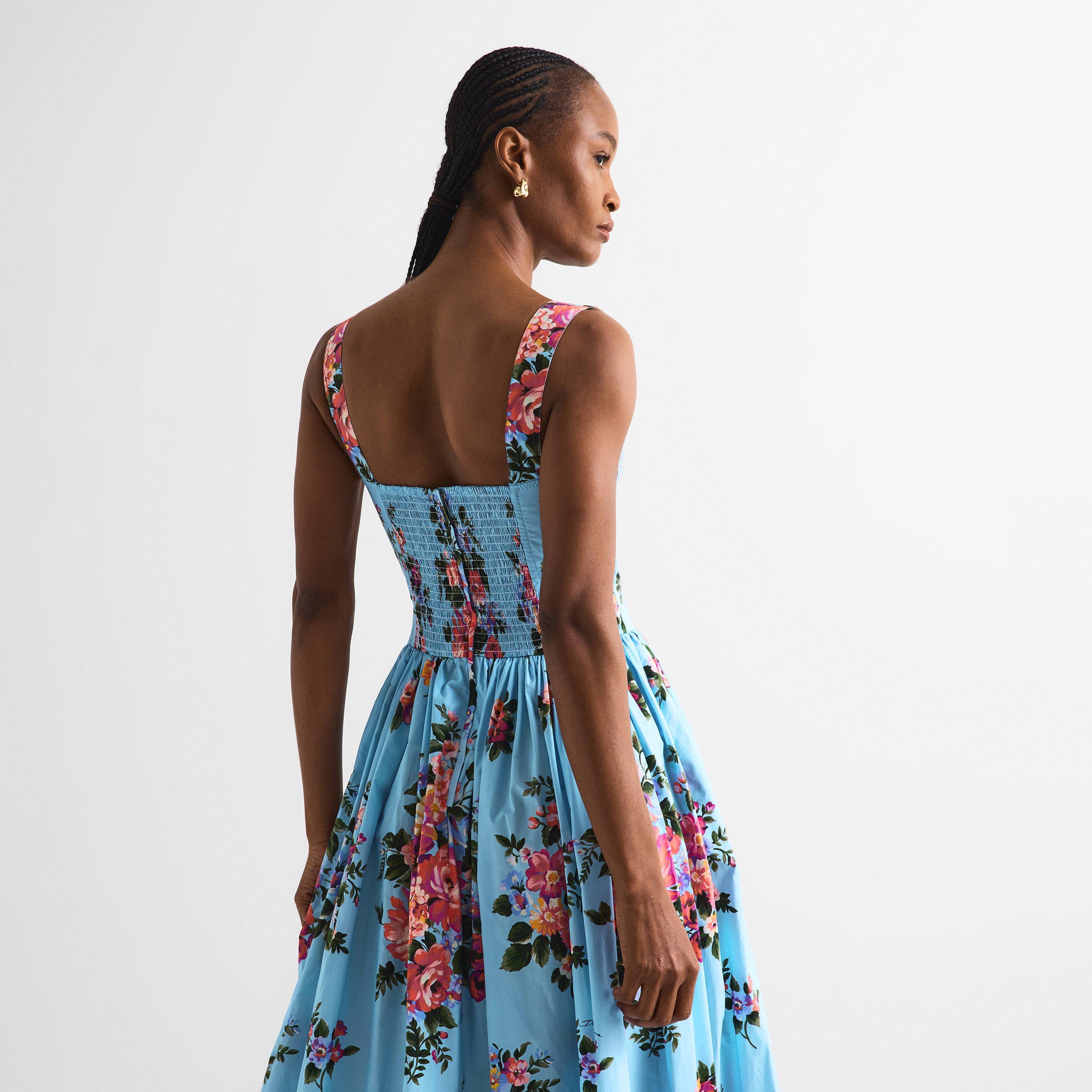 Fiori Celeste - Dolce and Gabbana - DG Floral Dress Ld61 - 4