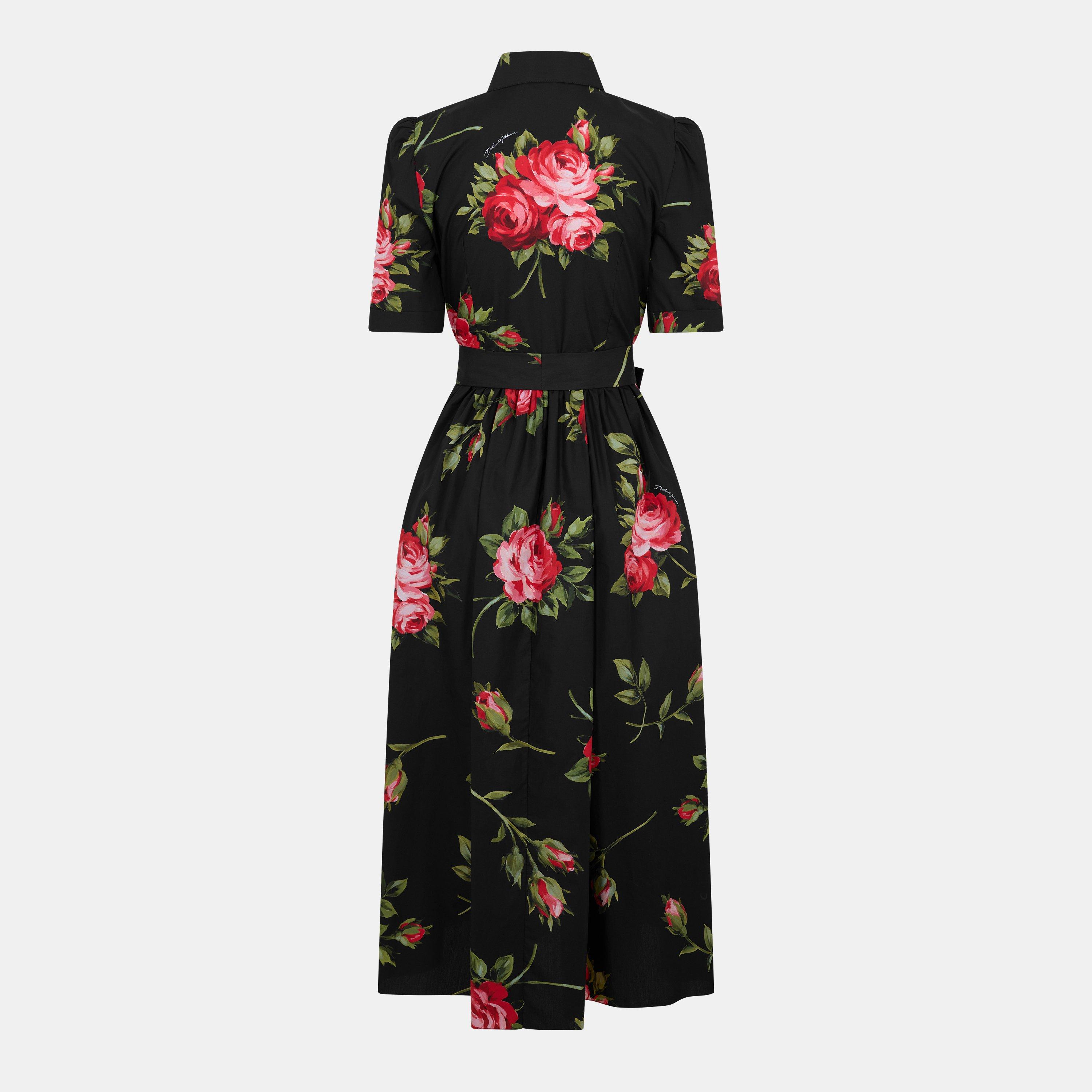 Rose Nero - Dolce and Gabbana - Women's Collar Long Maxi Dress - 2