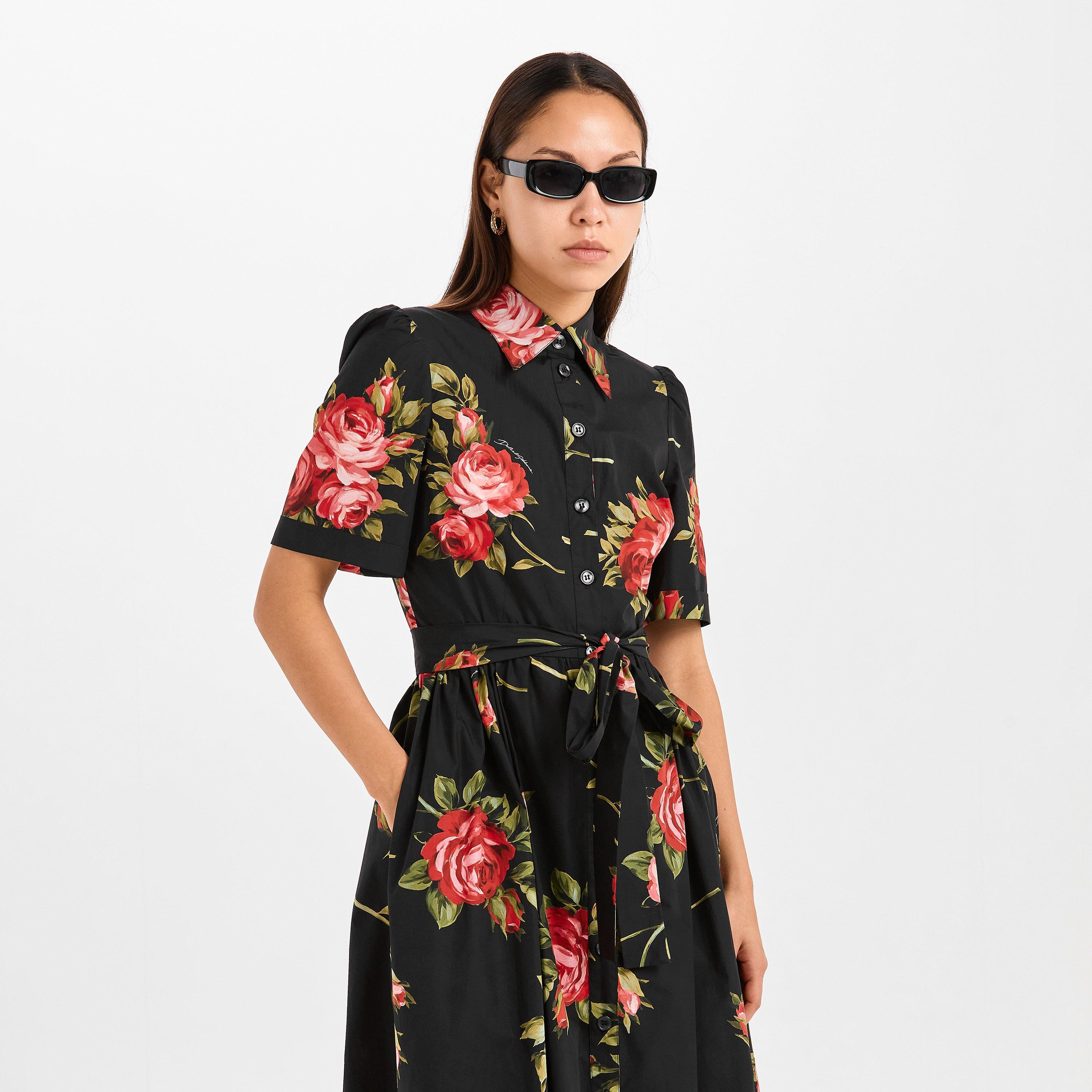 Rose Nero - Dolce and Gabbana - Women's Collar Long Maxi Dress - 3