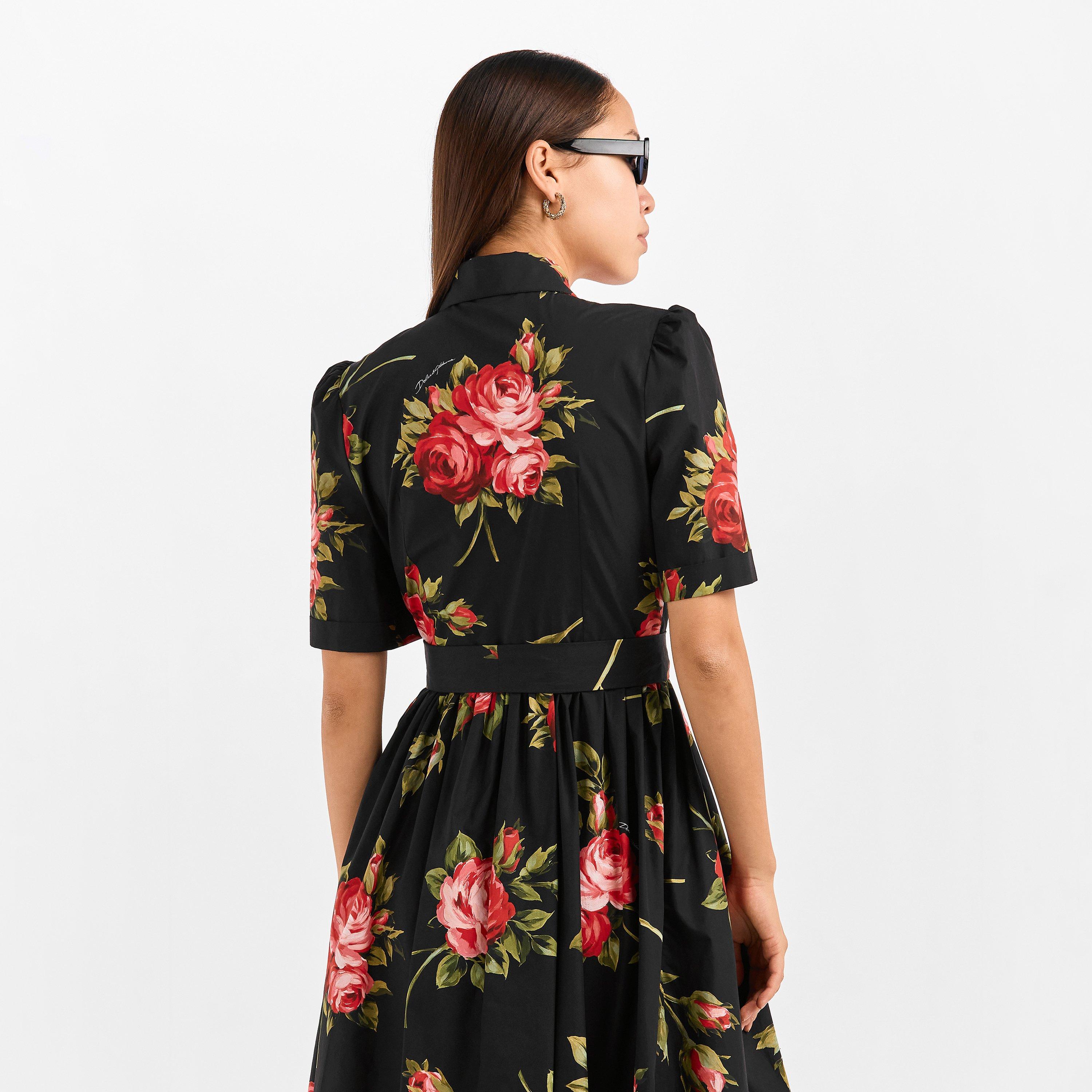 Rose Nero - Dolce and Gabbana - Women's Collar Long Maxi Dress - 4