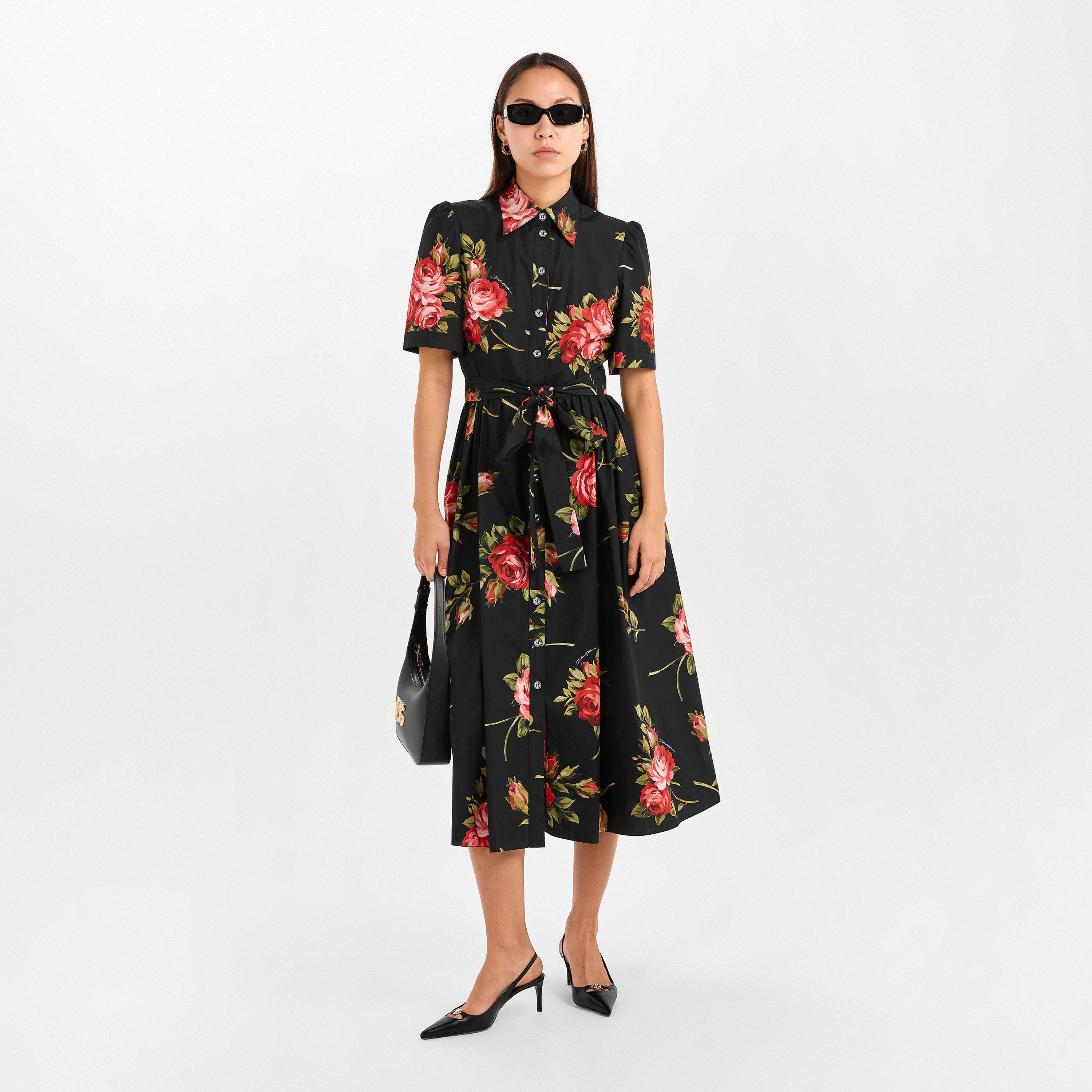 Rose Nero - Dolce and Gabbana - Women's Collar Long Maxi Dress - 6