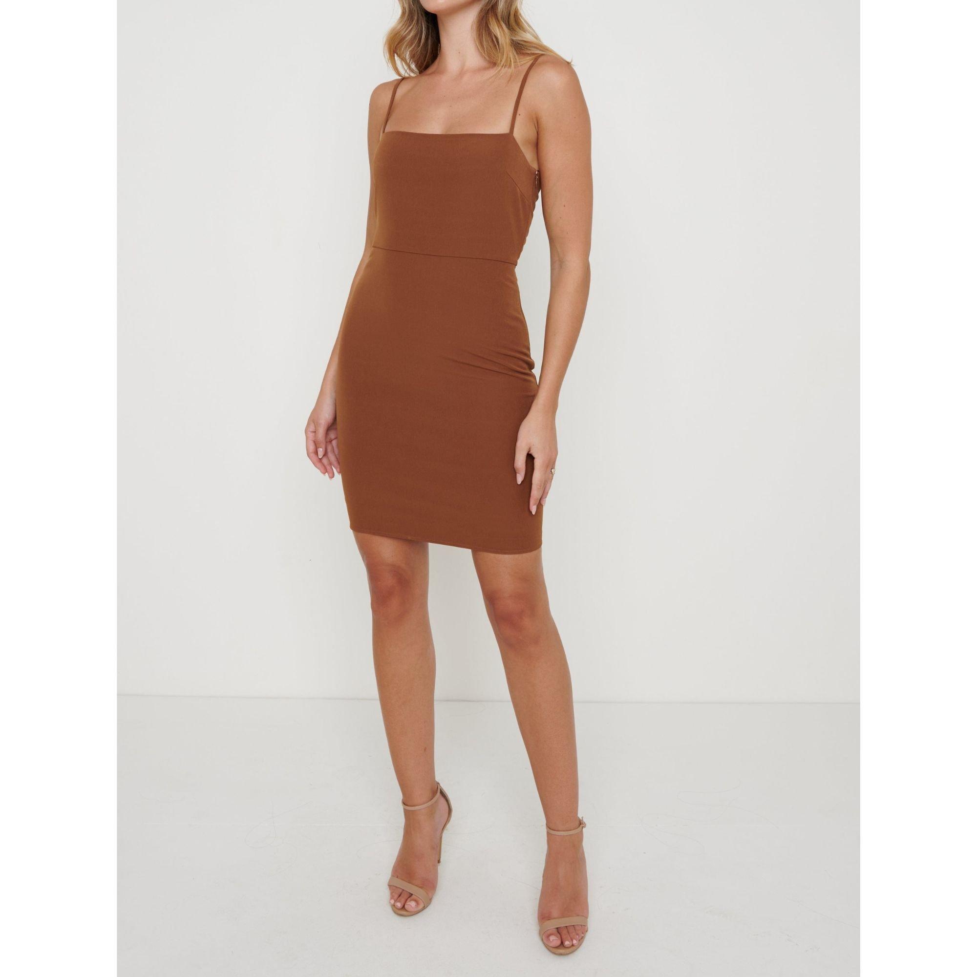 Brown - Pretty Lavish - Women's Mini Dress - 1